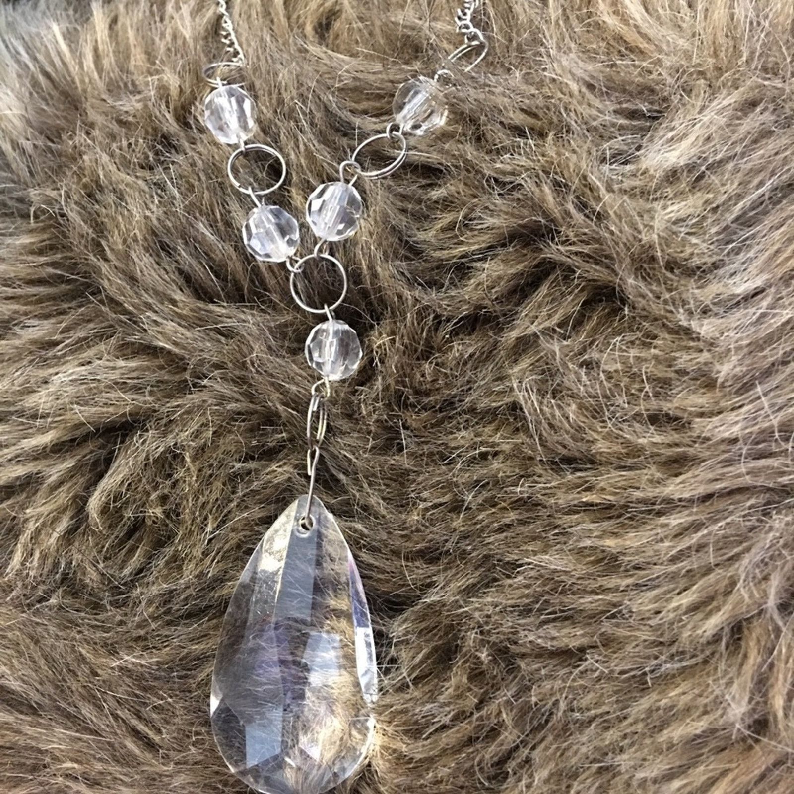 Vintage Vintage clear crystal chandelier style necklace Size ONE SIZE - 6 Thumbnail