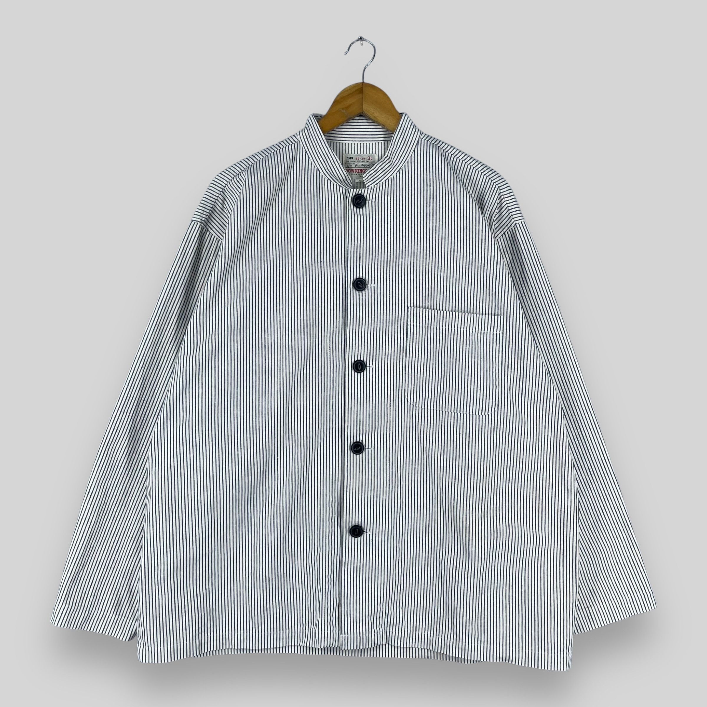 Japanese Brand Vintage DOWNINGS Stand Collar Hickory Workers Jacket Size US L / EU 52-54 / 3 - 1 Thumbnail