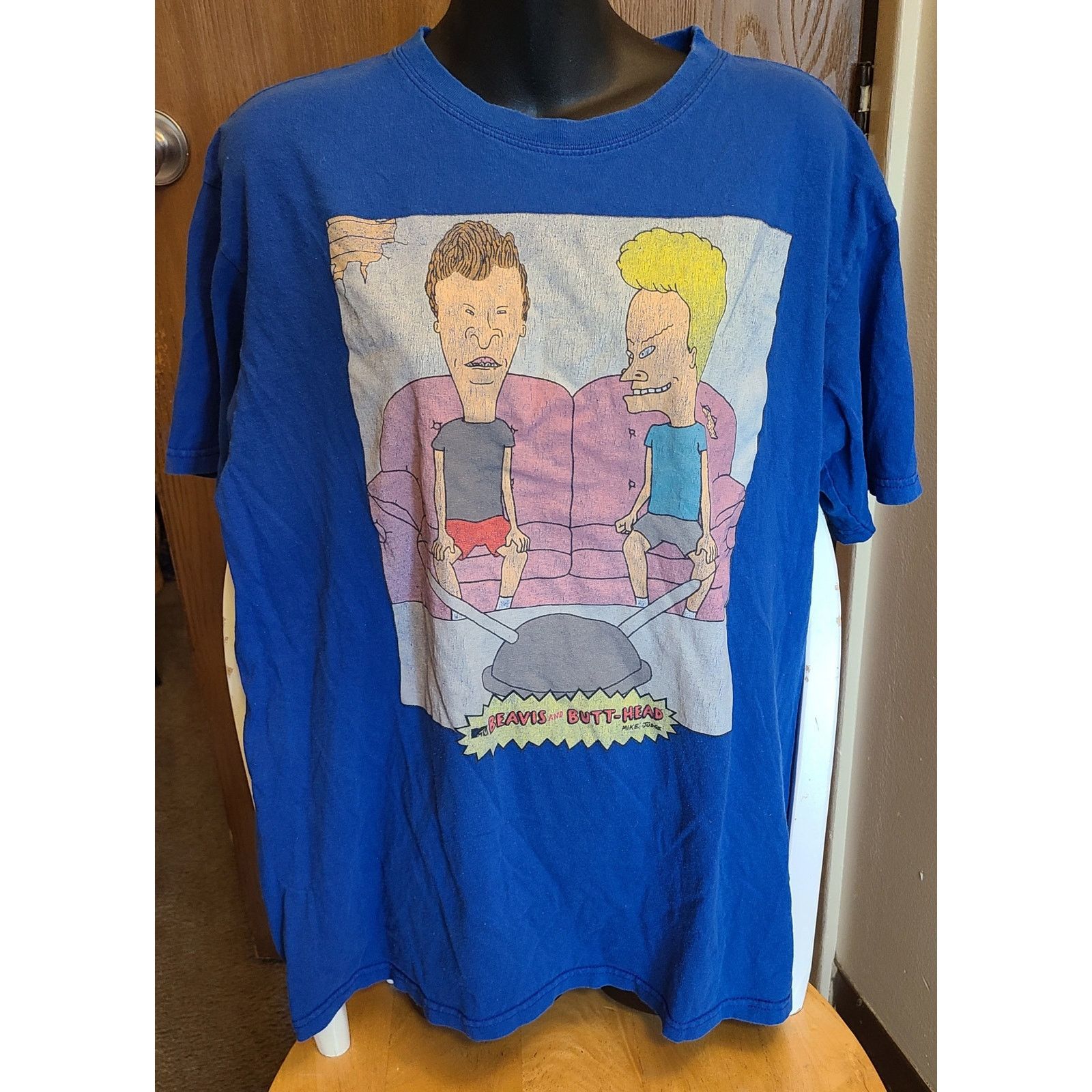 Mtv Retro Beavis and butt head t shirt blue L on couch MTV | Grailed