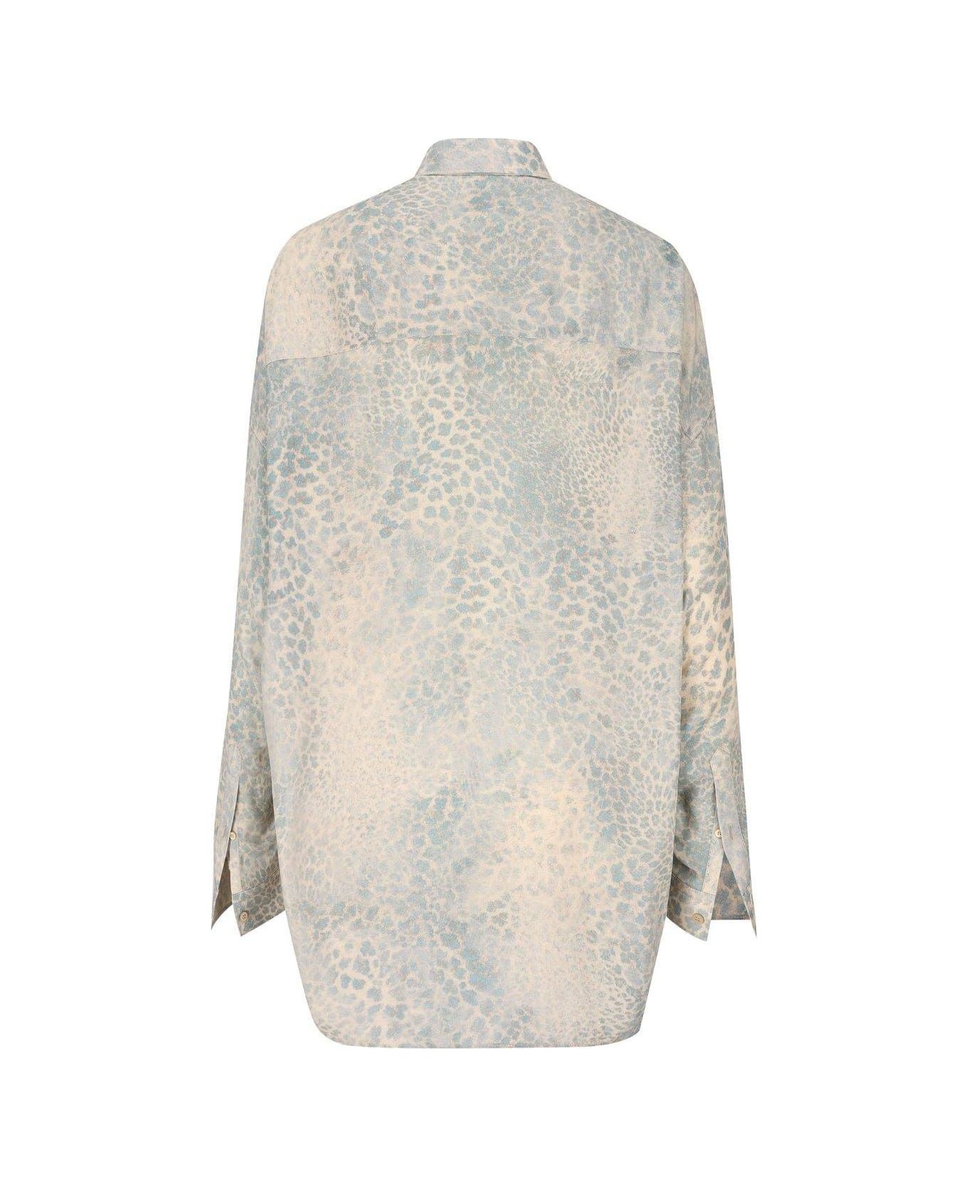 Balenciaga o1bcso1str0326 Bleached Leo Cocoon Shirt Large Fit in Beige Size XXS / US 00 / IT 34 - 2 Thumbnail