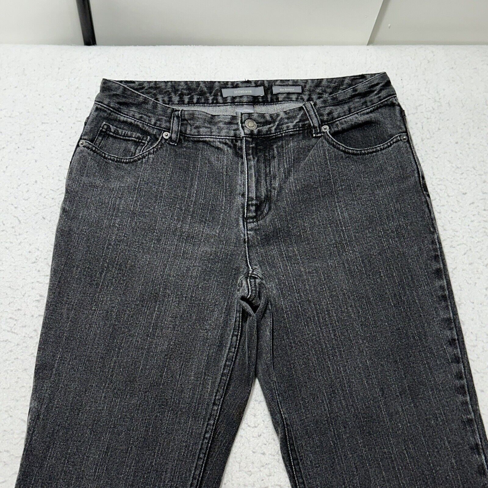 Liz Claiborne Liz Claiborne 8 Regular Slim Bootcut Jeans Dark Gray Denim Size 30" / US 8 / IT 44 - 2 Thumbnail