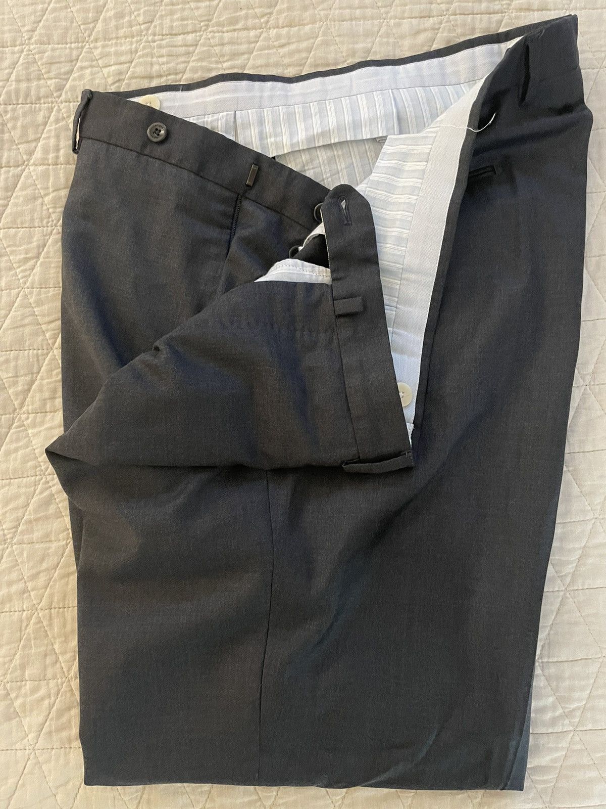 Incotex Super 150's Wool Flannel Flat Front Trouser Size US 40 / EU 56 - 2 Thumbnail