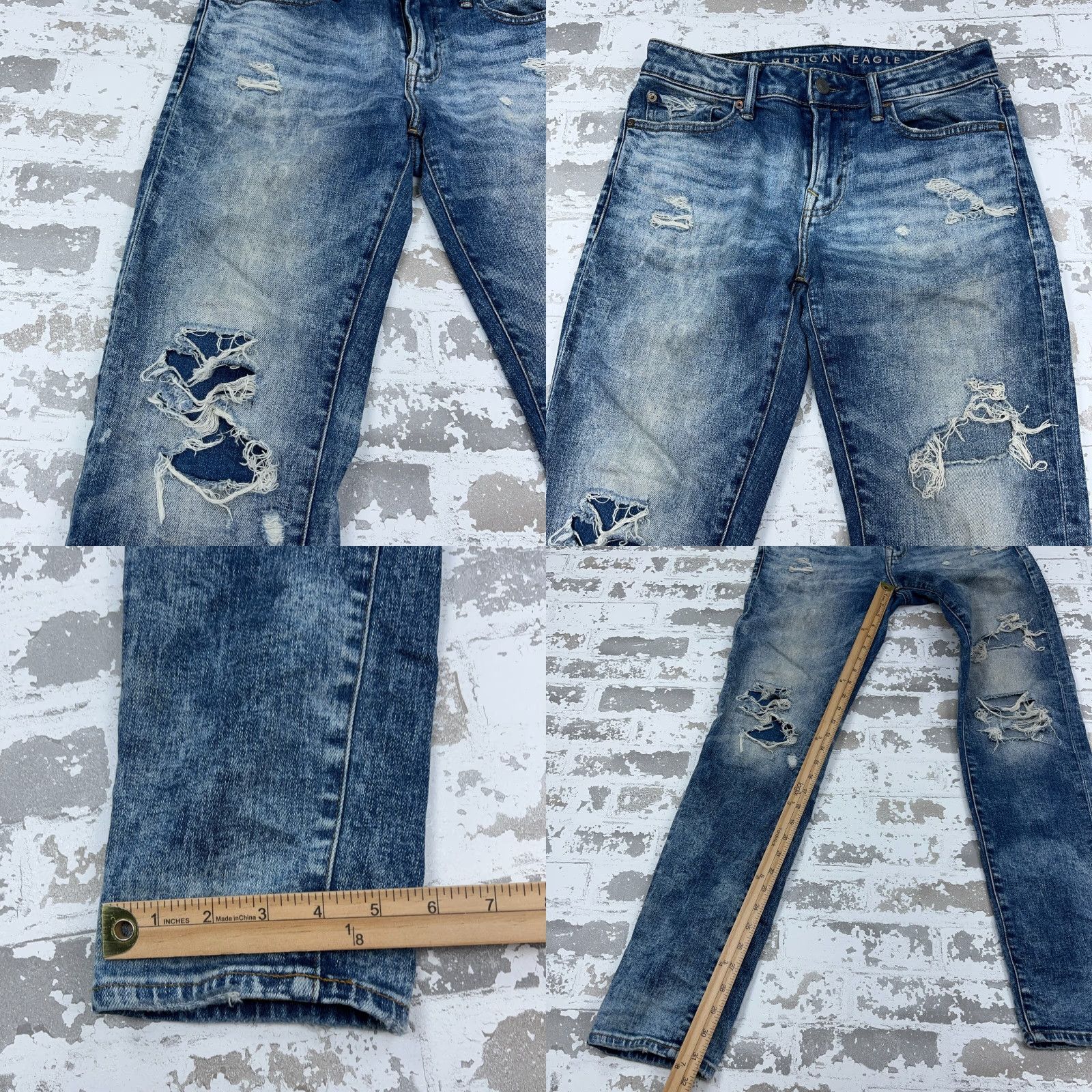 American Eagle Outfitters American Eagle Outfitters Jeans Men 30x32 Skinny Blue Medium Wash Distressed? No. 5-Pocket Denim Slim Fit Airflex Size US 30 / EU 46 - 8 Thumbnail