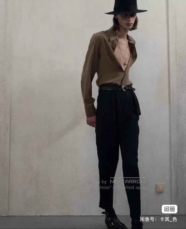 Saint Laurent Paris Saint Laurent Paris Caramel Silk Men's Shirt Size XS / US 0-2 / IT 36-38 - 3 Thumbnail