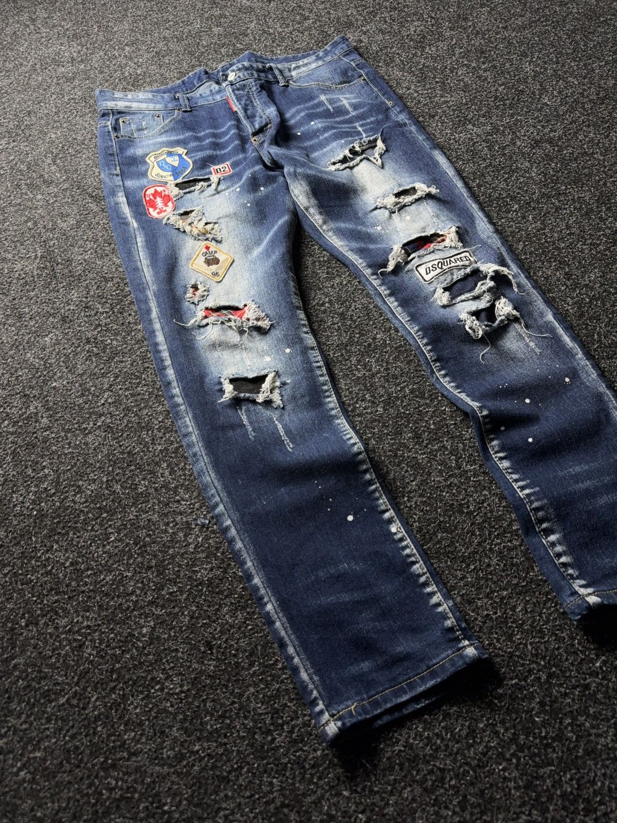 Dsquared2 Retro Y2K 00s Dsquared2 Distressed Patchwork Jeans 54 Italy Size US 36 / EU 52 - 2 Thumbnail