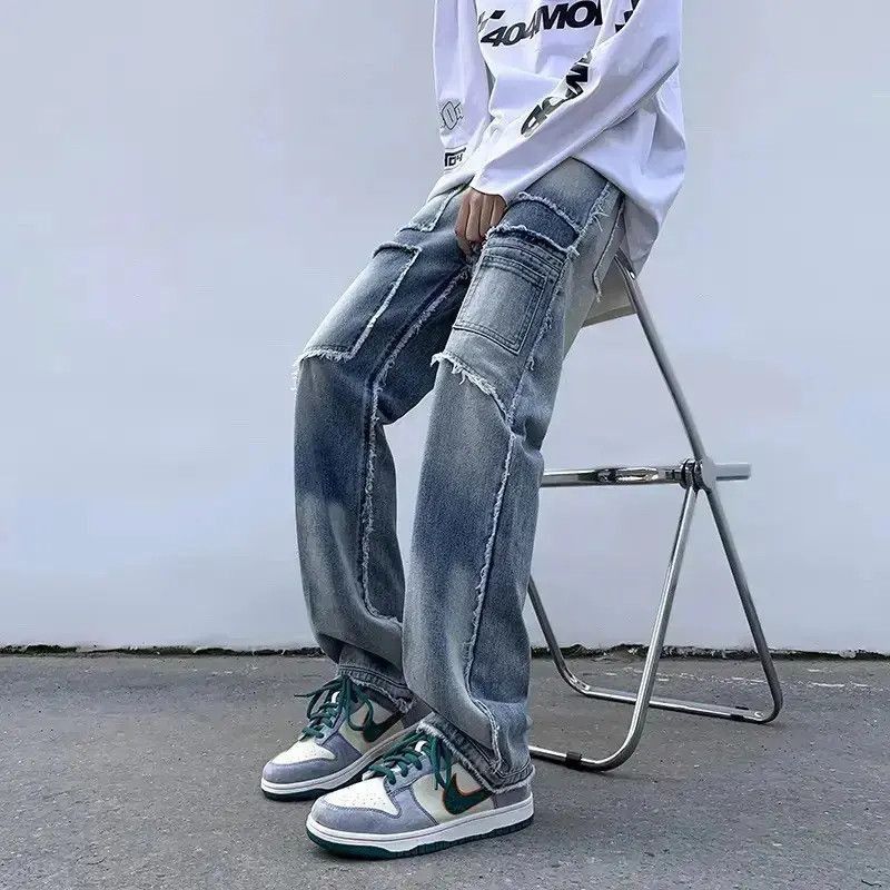 Japanese Brand Pants wide legs retro stitched edges punk american style Size US 30 / EU 46 - 6 Thumbnail