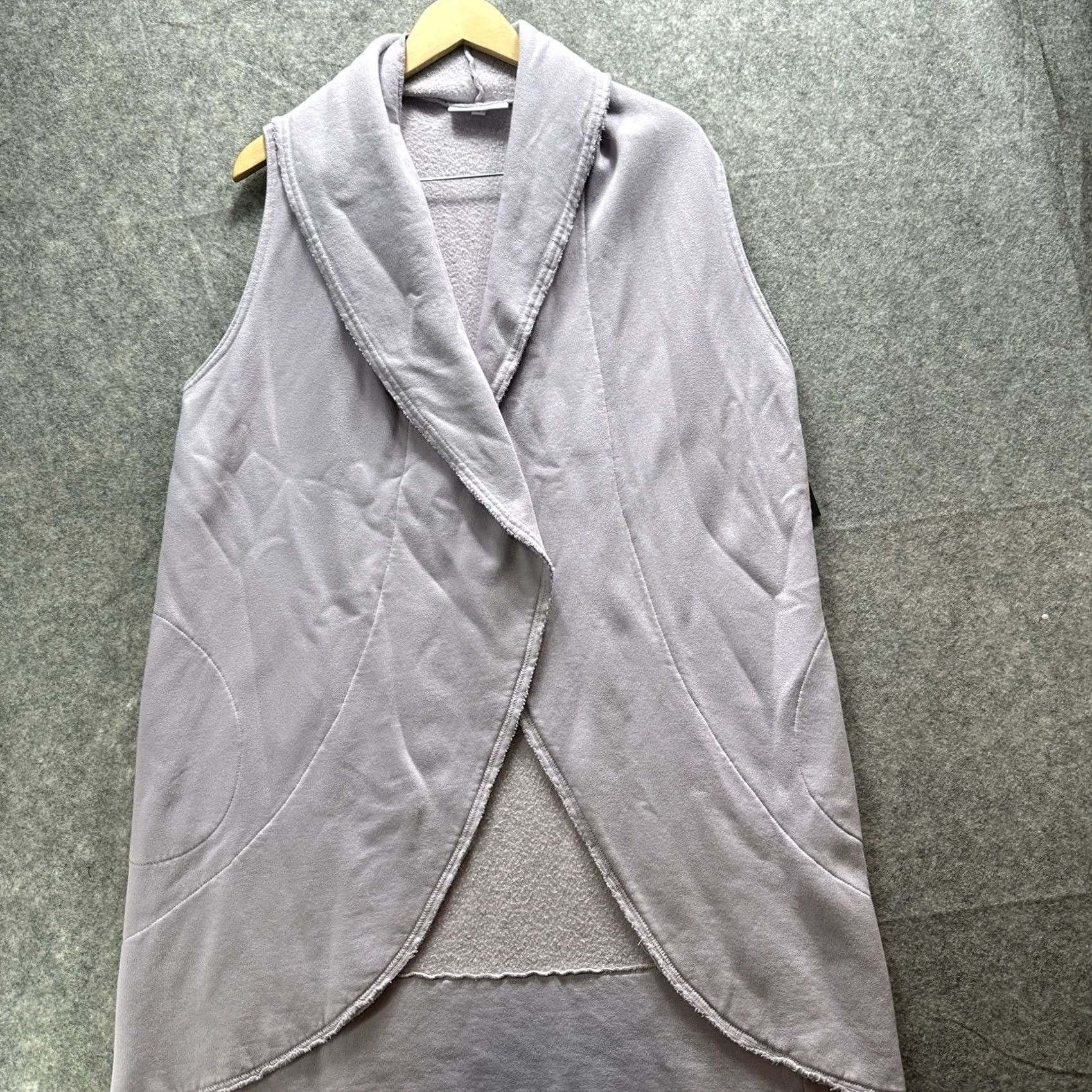 Vintage Bryn Walker Vest Womens S Purple Organic Fleece Cotton Shawl Collar Bohemian Basic Jacket Solid 90s Theme 1990s? Size S / US 4 / IT 40 - 3 Thumbnail
