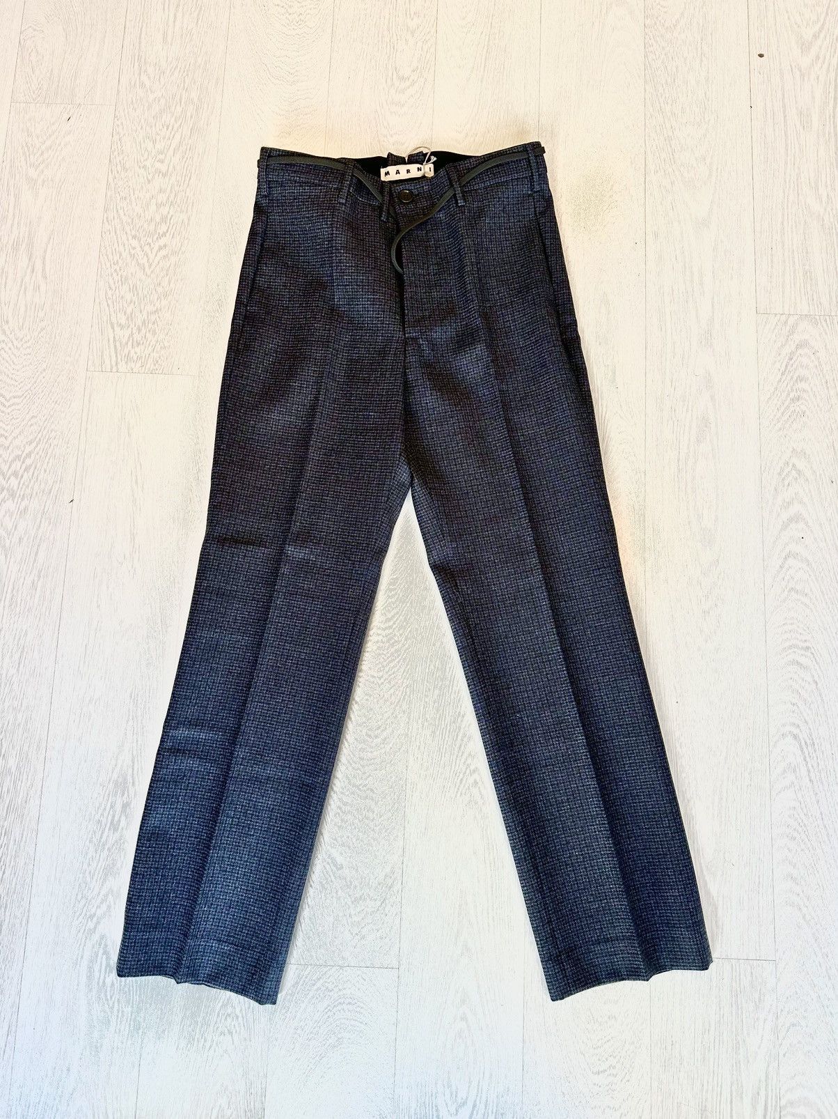 Marni NWT FW21 Houndstooth Virgin Wool Drawstring Trouser size 48 Size US 32 / EU 48 - 6 Thumbnail