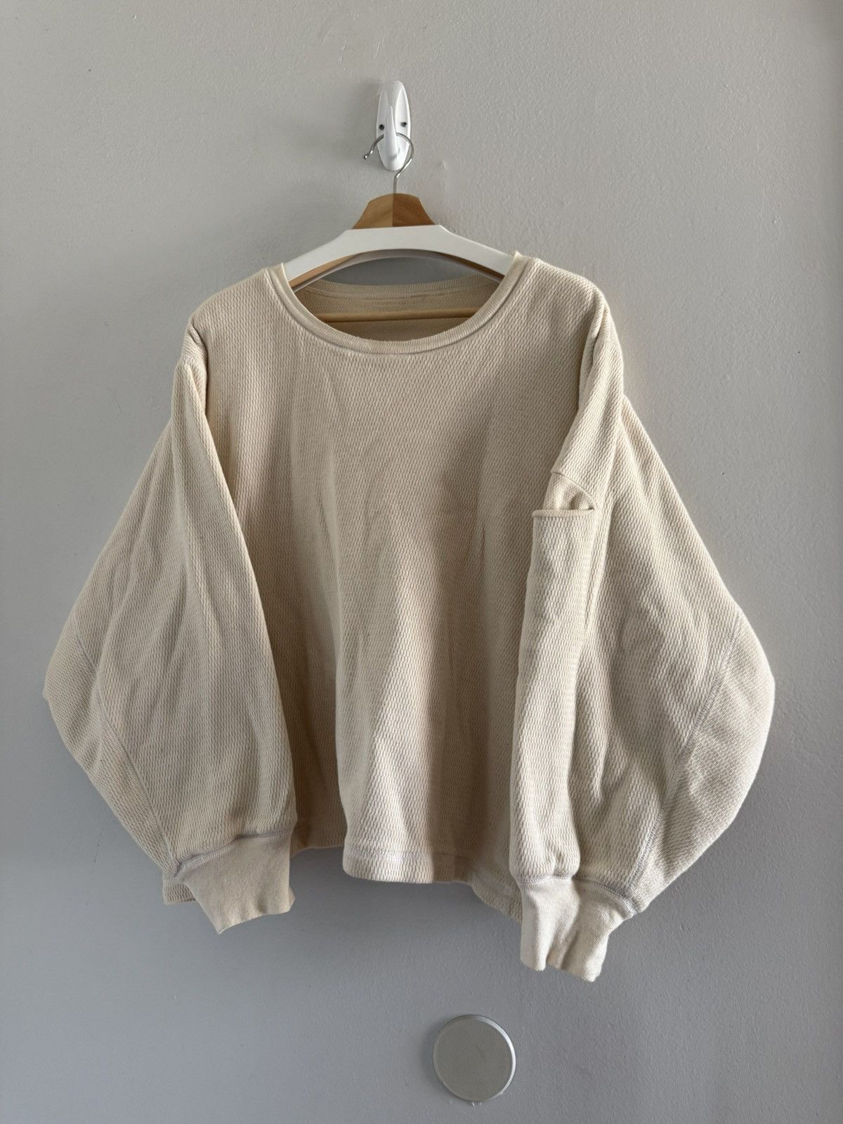 Kanye West SAMPLE Yeezy Season 7 Double Layer Thermal Upcycled Crewneck Size US L / EU 52-54 / 3 - 5 Thumbnail