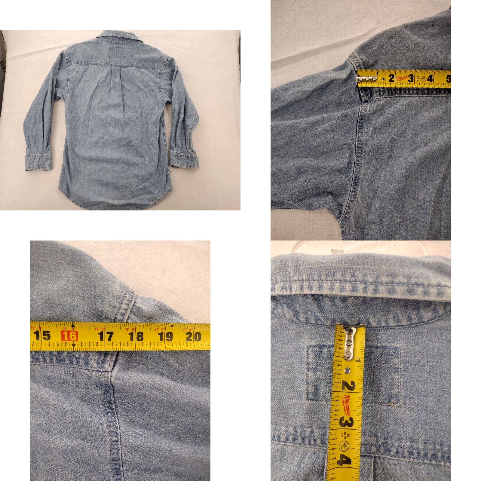 Denime VINTAGE EXP Jeans Denim Shirt Womens Small Long Sleeve Button Front Pockets Size S / US 4 / IT 40 - 8 Thumbnail