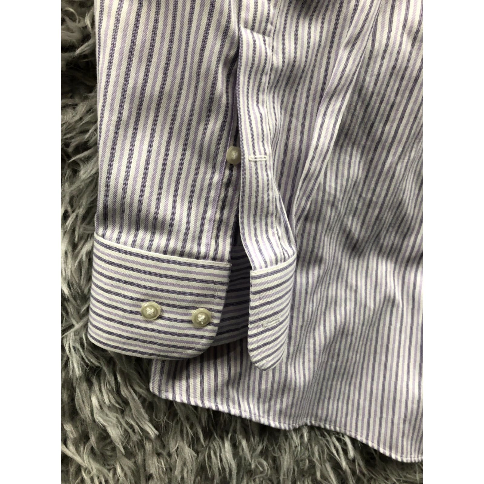 Nordstrom Nordstrom Shirt 18 Mens Long Sleeve Spread Collar Multicolor Strip Button-Up Knit Pattern Striped Casual Modern Classic Size US XXL / EU 58 / 5 - 2 Thumbnail