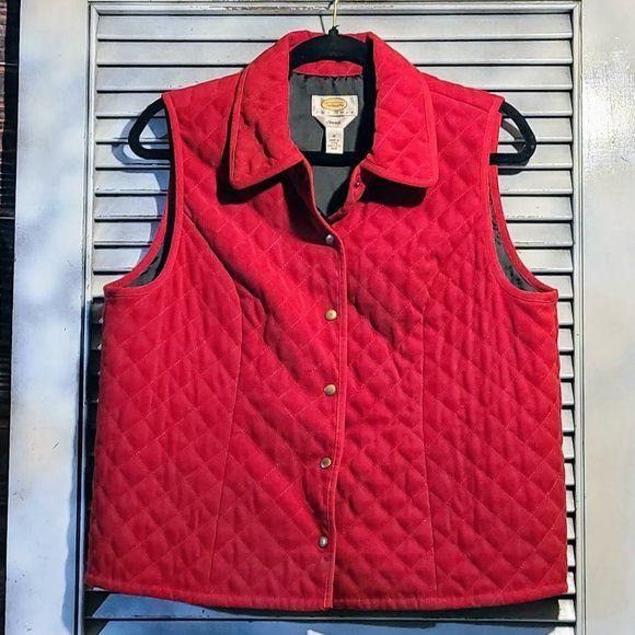 Talbots Talbots Petites Med Red Quilted Vest Size M / US 6-8 / IT 42-44 - 7 Thumbnail