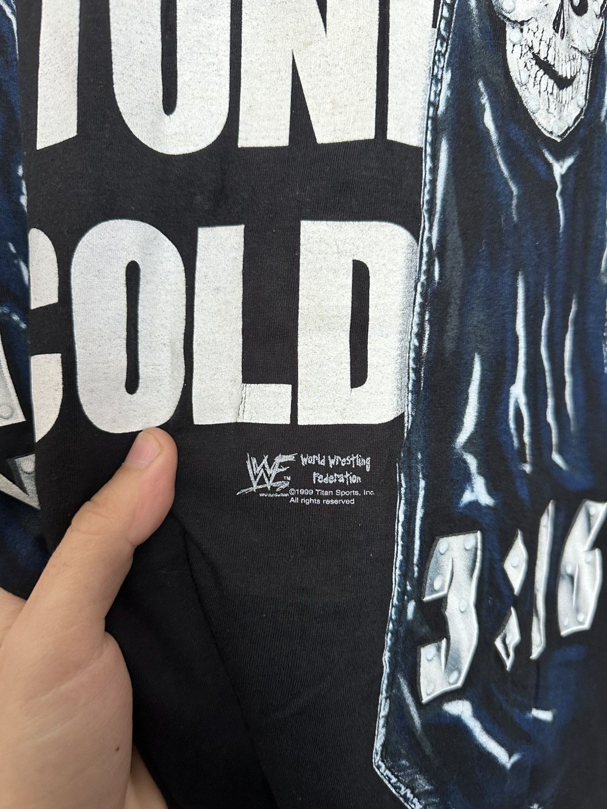 WWE 1999 Steeve Austin Stone Cold Vintage T-Shirt WWE Size US L / EU 52-54 / 3 - 7 Thumbnail