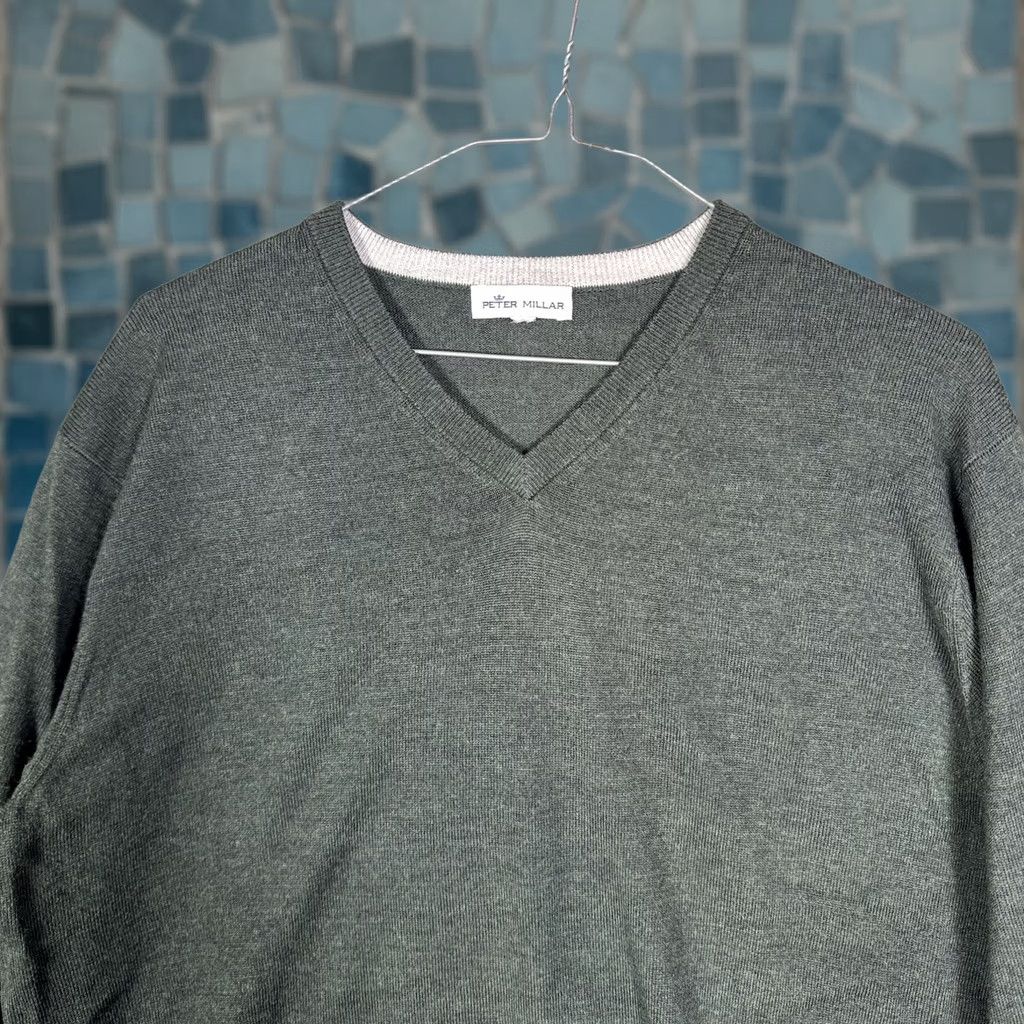 Peter Millar Peter Millar Sweater Mens M Merino Wool Green V Neck Pullover Knit Soft Preppy Shirt? Size US M / EU 48-50 / 2 - 1 Thumbnail