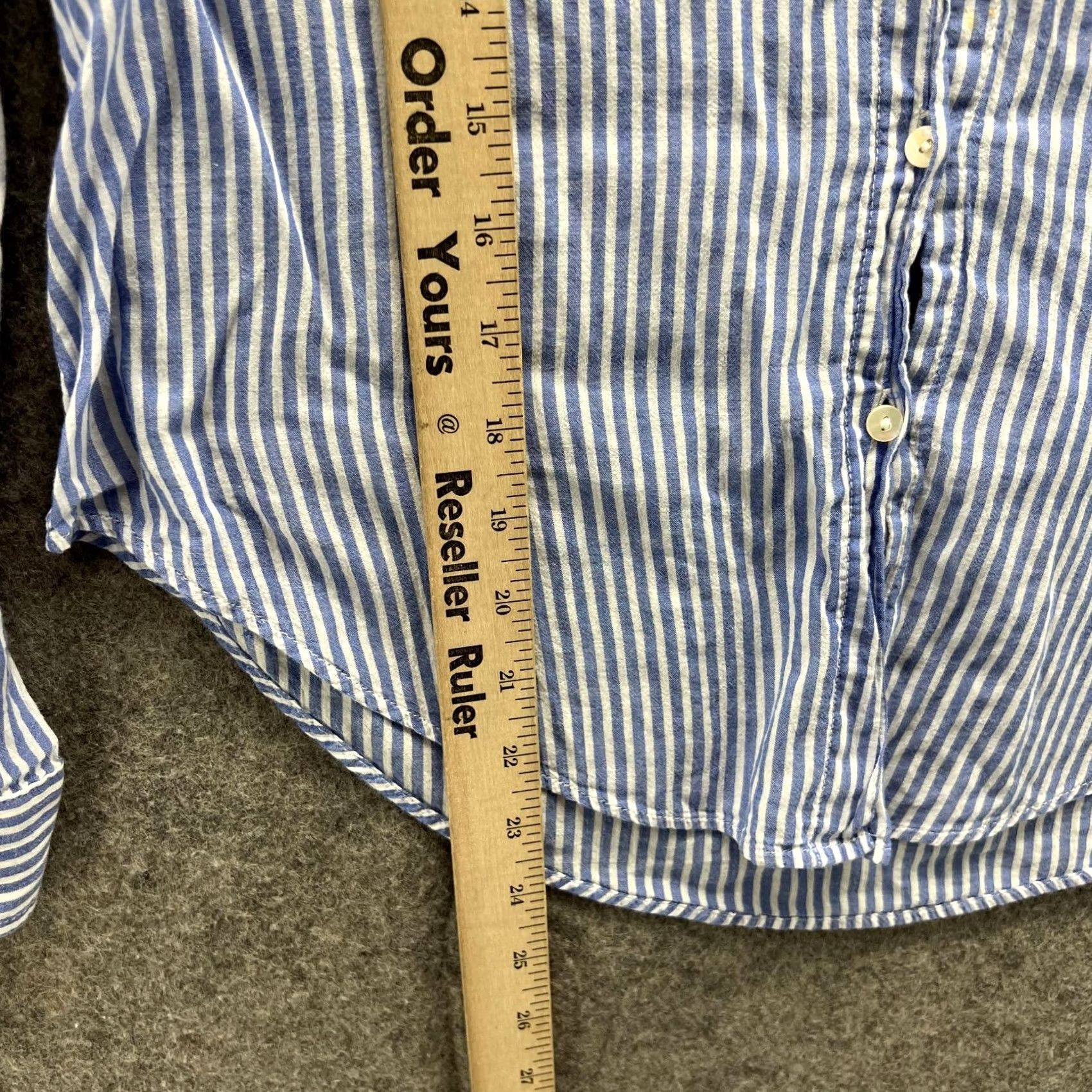Lilly Pulitzer Lilly Pulitzer Shirt Women XS Blue Striped Cotton Button-Up Preppy Classic Casual Spring/Summer/Winter Womens Size XS / US 0-2 / IT 36-38 - 7 Thumbnail