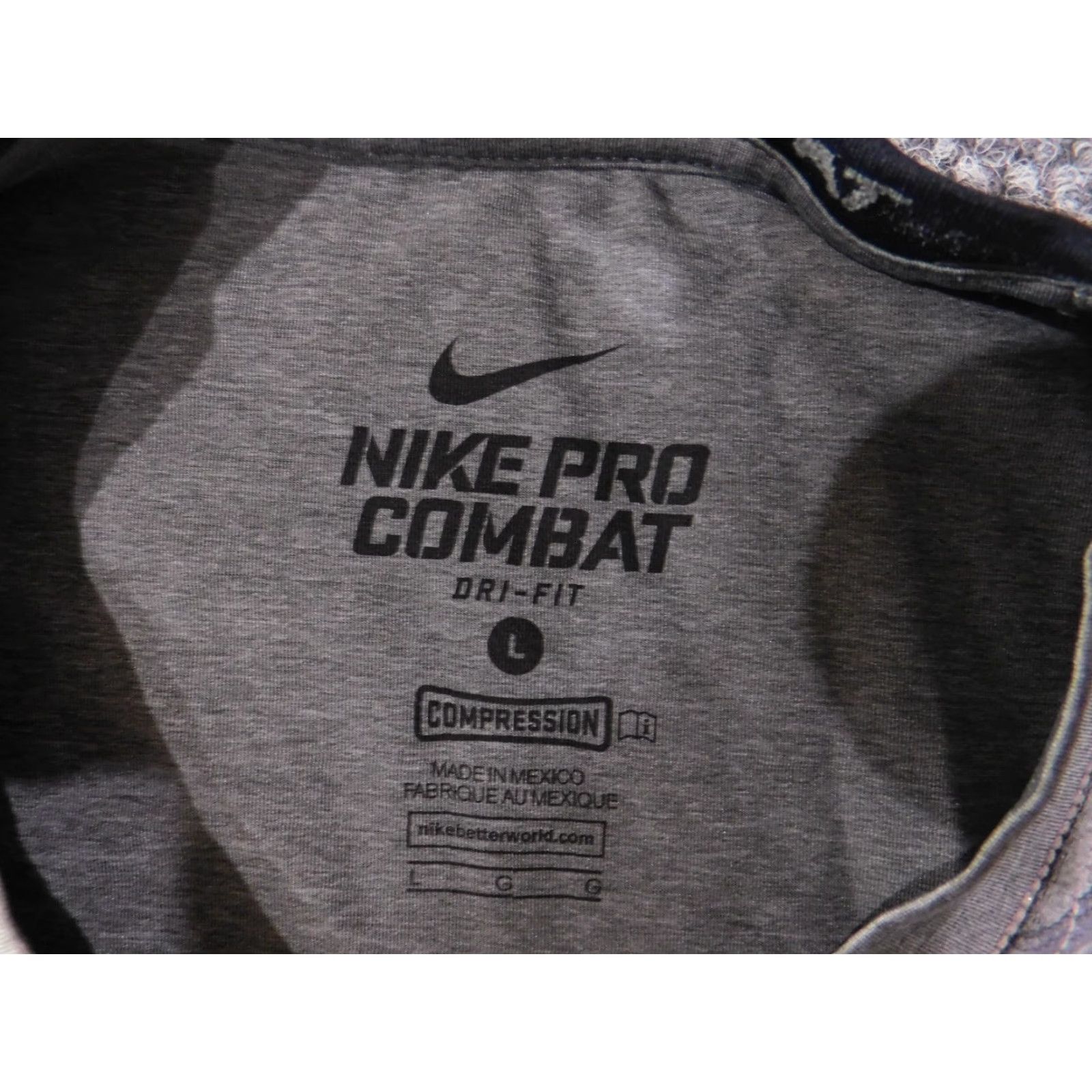 Nike Nike Pro Combat Shirt Womens Large Gray Dri Fit Long Sleeve Compression Athletic T-Shirt Size L / US 10 / IT 46 - 5 Thumbnail