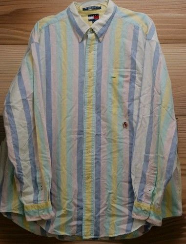 Tommy Hilfiger 90s Tommy Hilfiger Pastel Stripe Button-Up Shirt XL Size US XL / EU 56 / 4 - 1 Thumbnail
