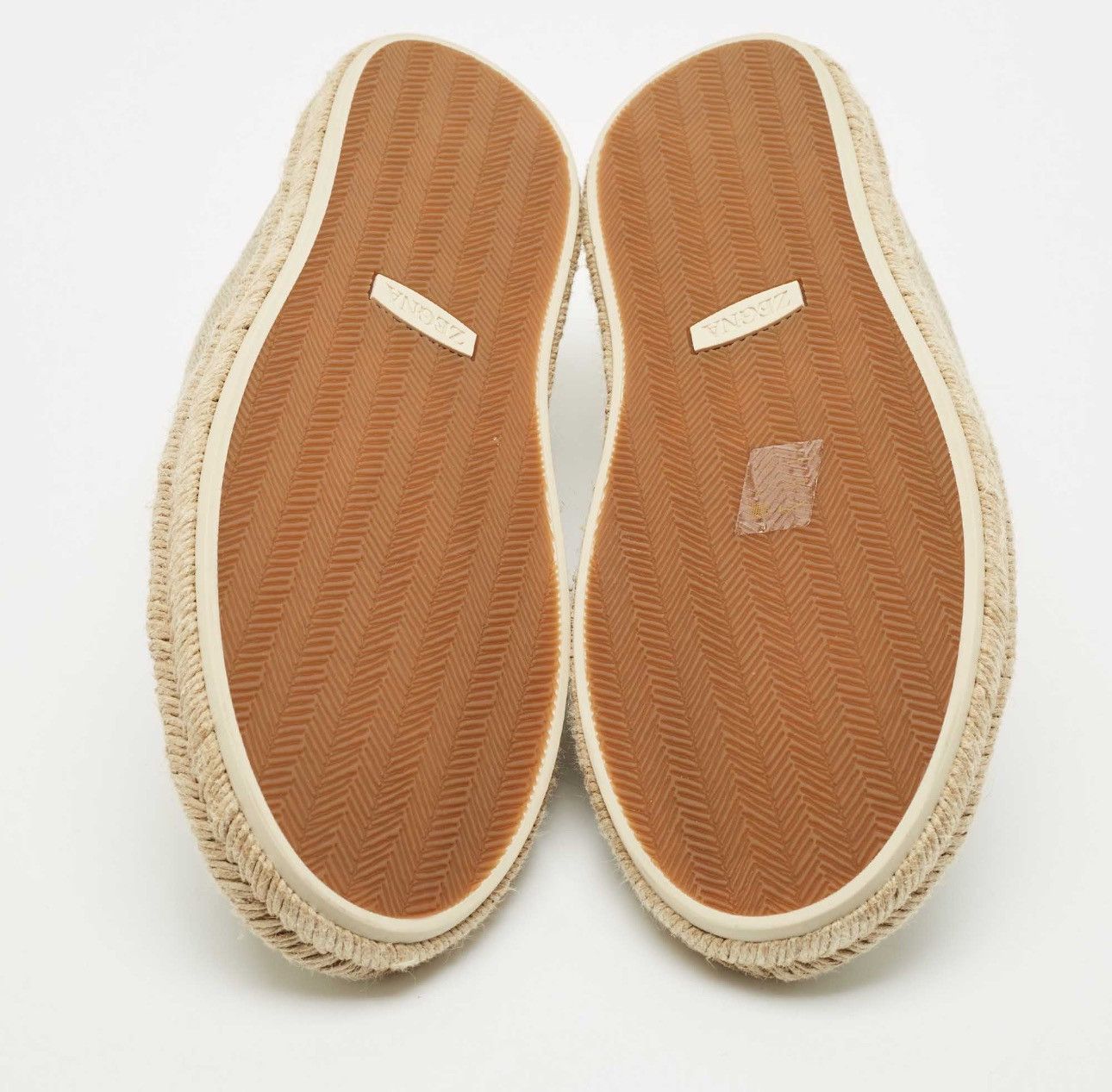 Z Zegna Ermenegildo Zegna Beige Canvas Leather Triple Stitch Slip Size US 12.5 / EU 45-46 - 6 Thumbnail