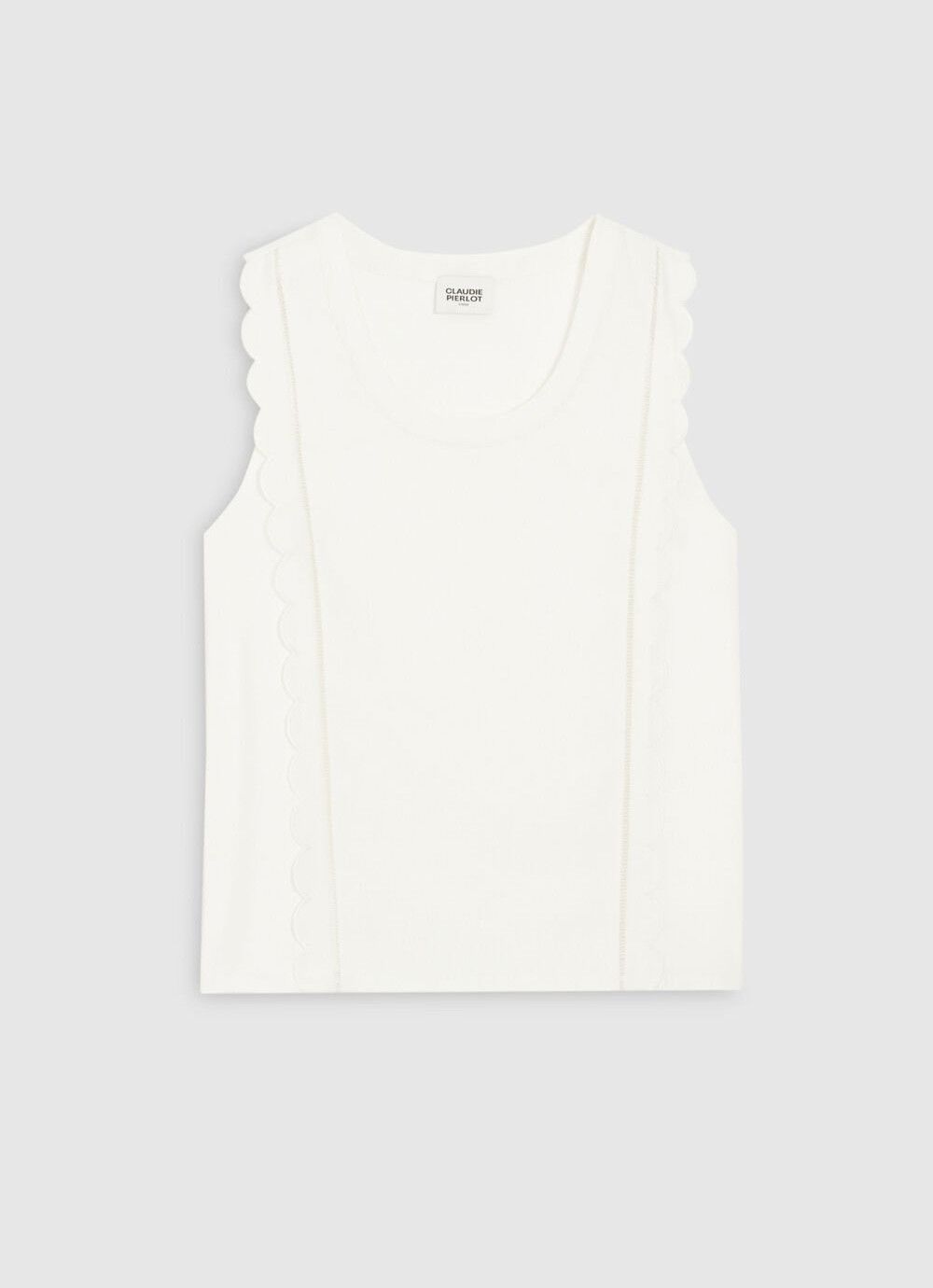 Other Top Claudie Pierlot in ecru with shaped inserts Size L / US 10 / IT 46 - 4 Thumbnail