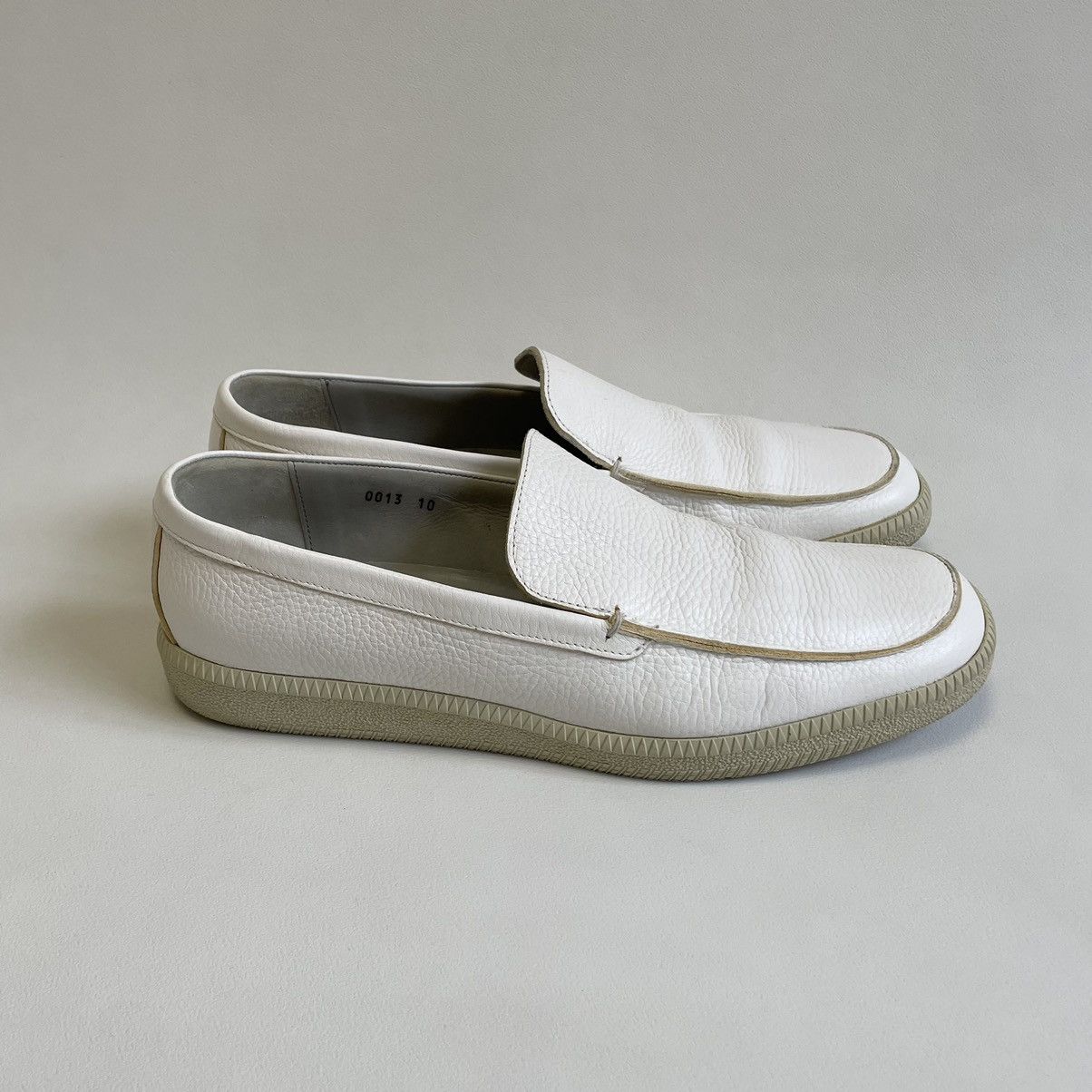 Helmut Lang OG Square Toe White Leather Loafers Size US 11 / EU 44 - 18 Thumbnail