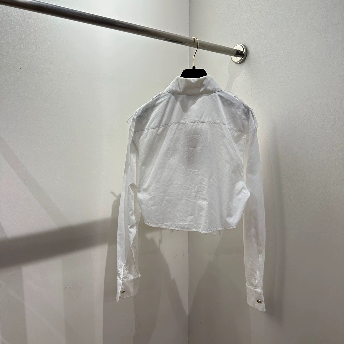 Chanel Chanel Women's 22A may214 Ruffle Crystal Shirt 36 Cotton Size XS / US 0-2 / IT 36-38 - 2 Thumbnail