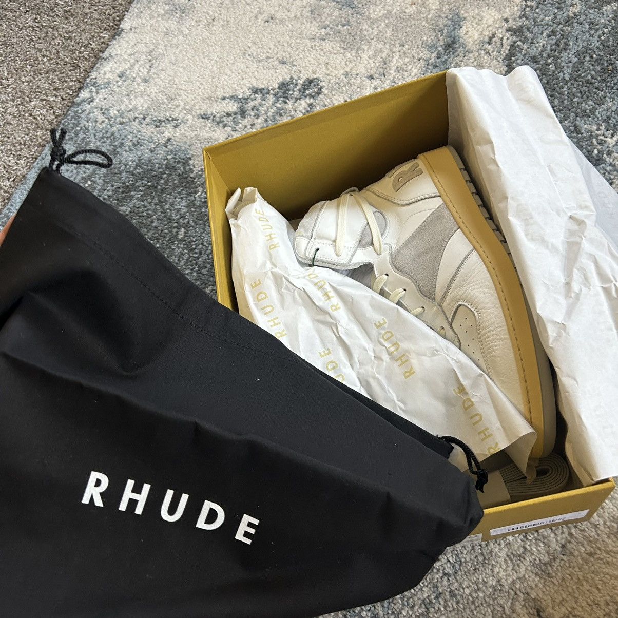 Rhude RHUDE RHECESS Hi WHiTE GREY NATURAL NEUTRAL MADE iN iTALY Size US 9 / EU 42 - 10 Thumbnail