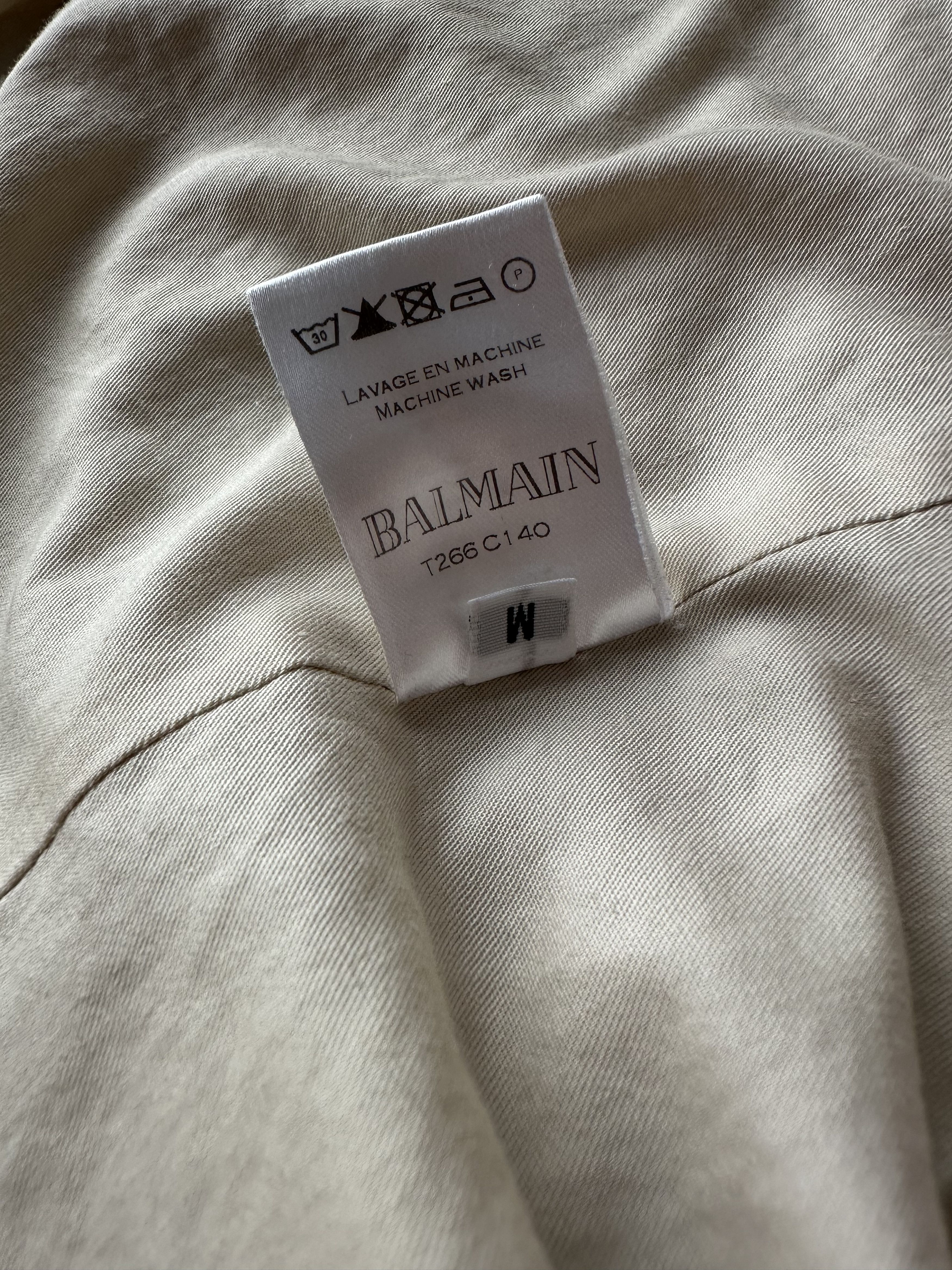 Balmain SS13 Balmain Linen Tan Beige Biker Moto Zip Jacket Size US M / EU 48-50 / 2 - 7 Thumbnail