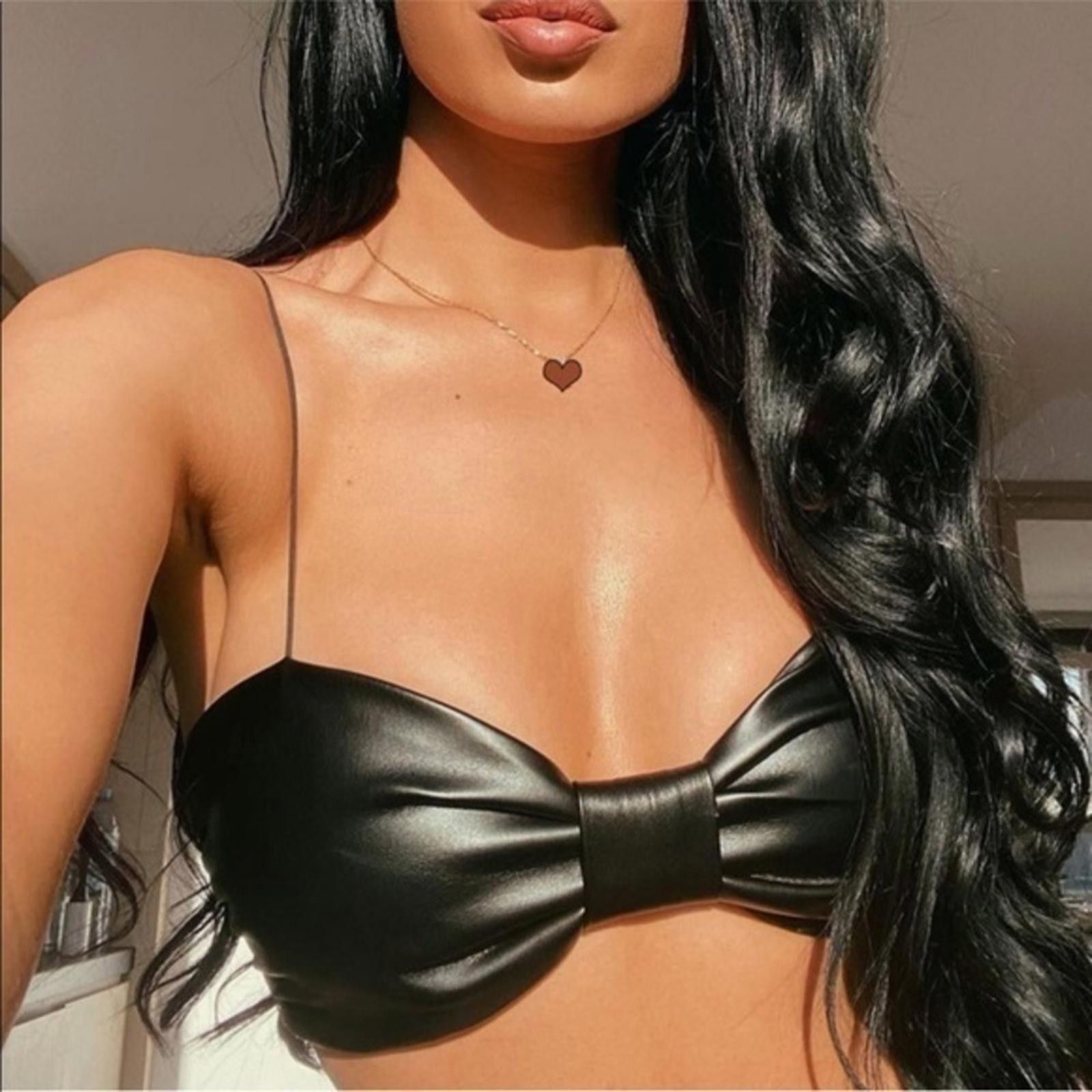 Designer Pleather Bralette Top NWT​​​​​ Size M / US 6-8 / IT 42-44 - 4 Thumbnail