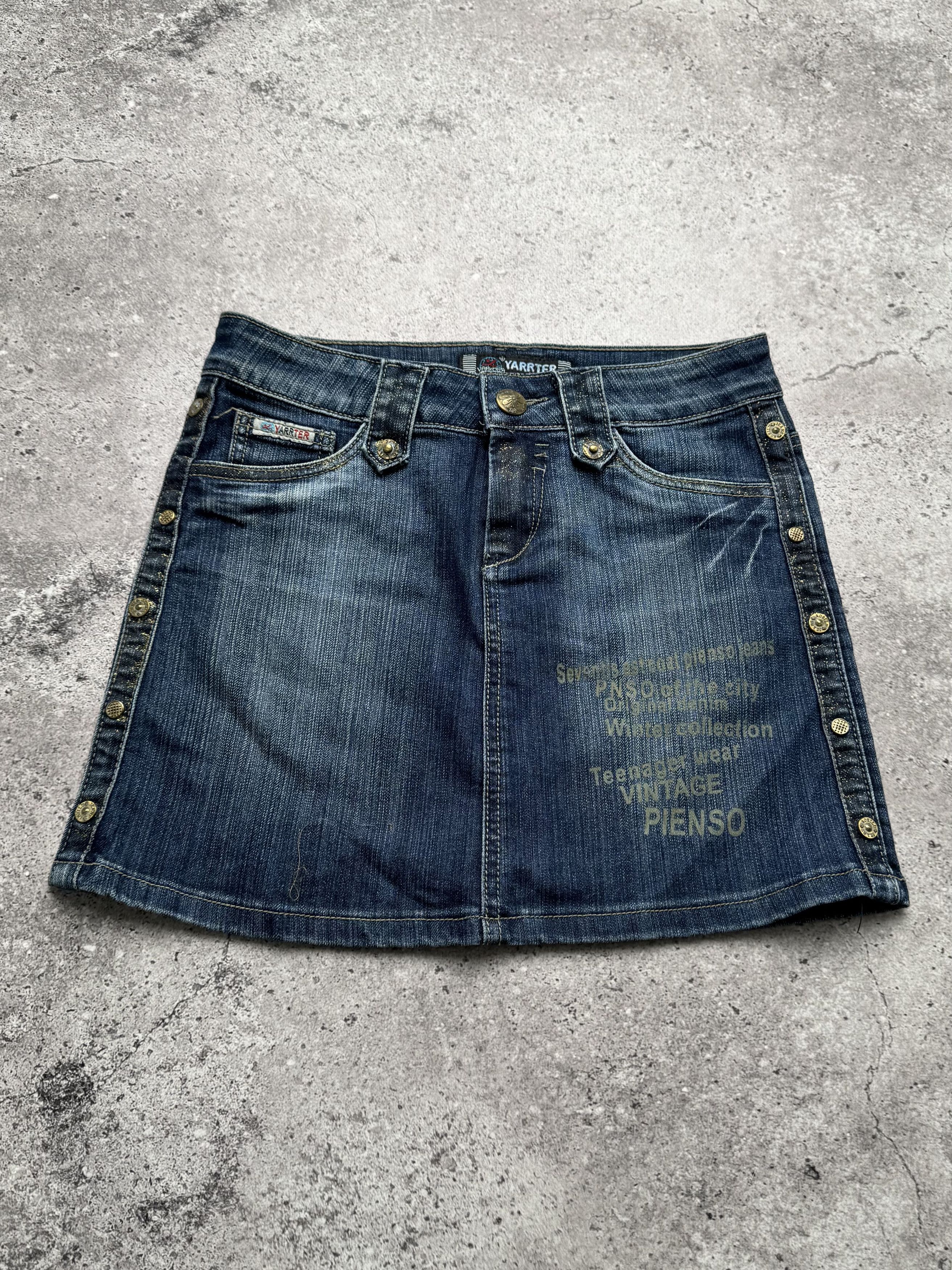 Vintage Vintage Denim Mini Skirt C2(V493)(E8) Size 25" / US 0 / IT 36 - 1 Thumbnail