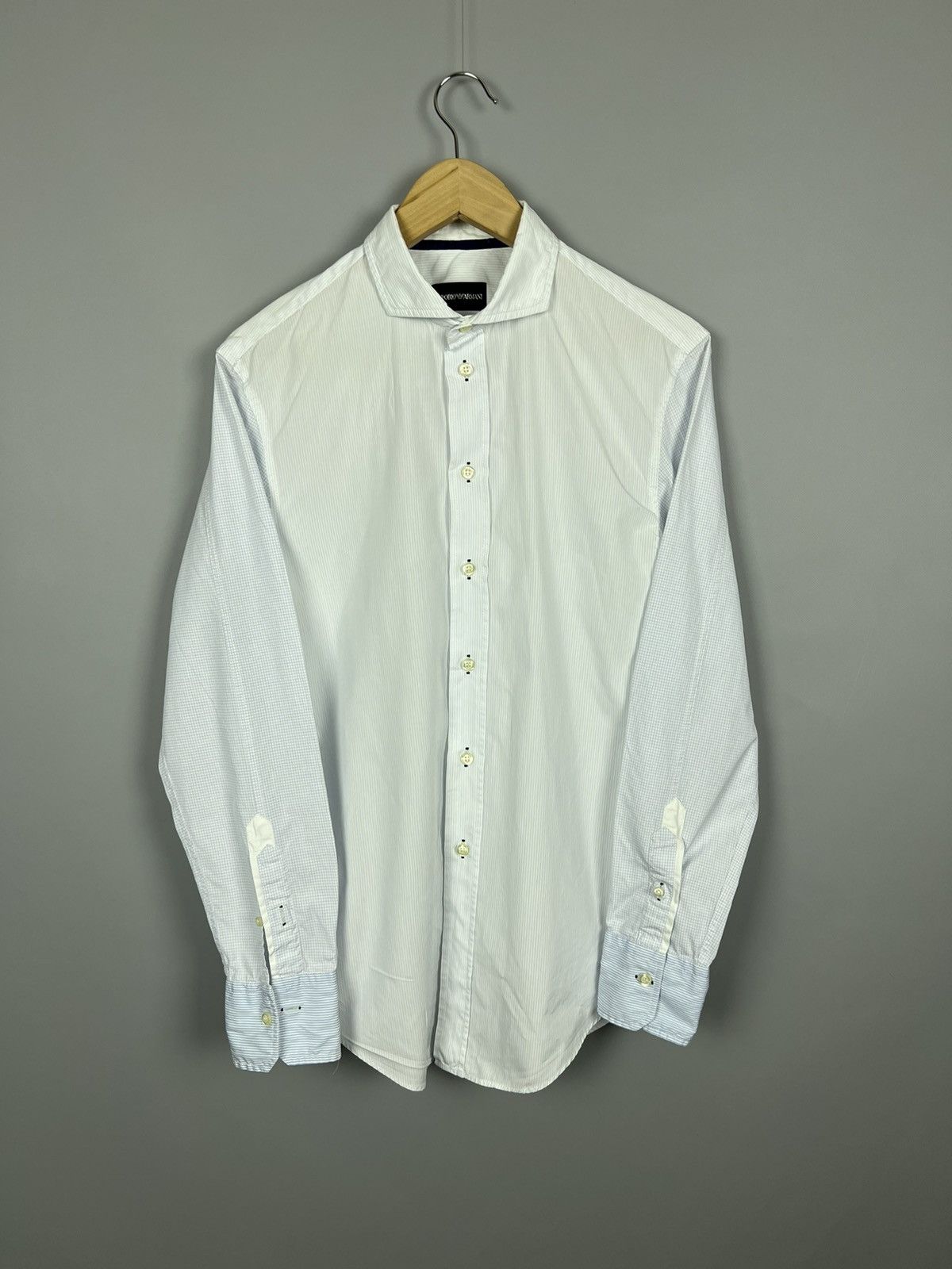 Emporio Armani Emporio Armani striped checkered Cotton Shirt button up Size US M / EU 48-50 / 2 - 2 Thumbnail