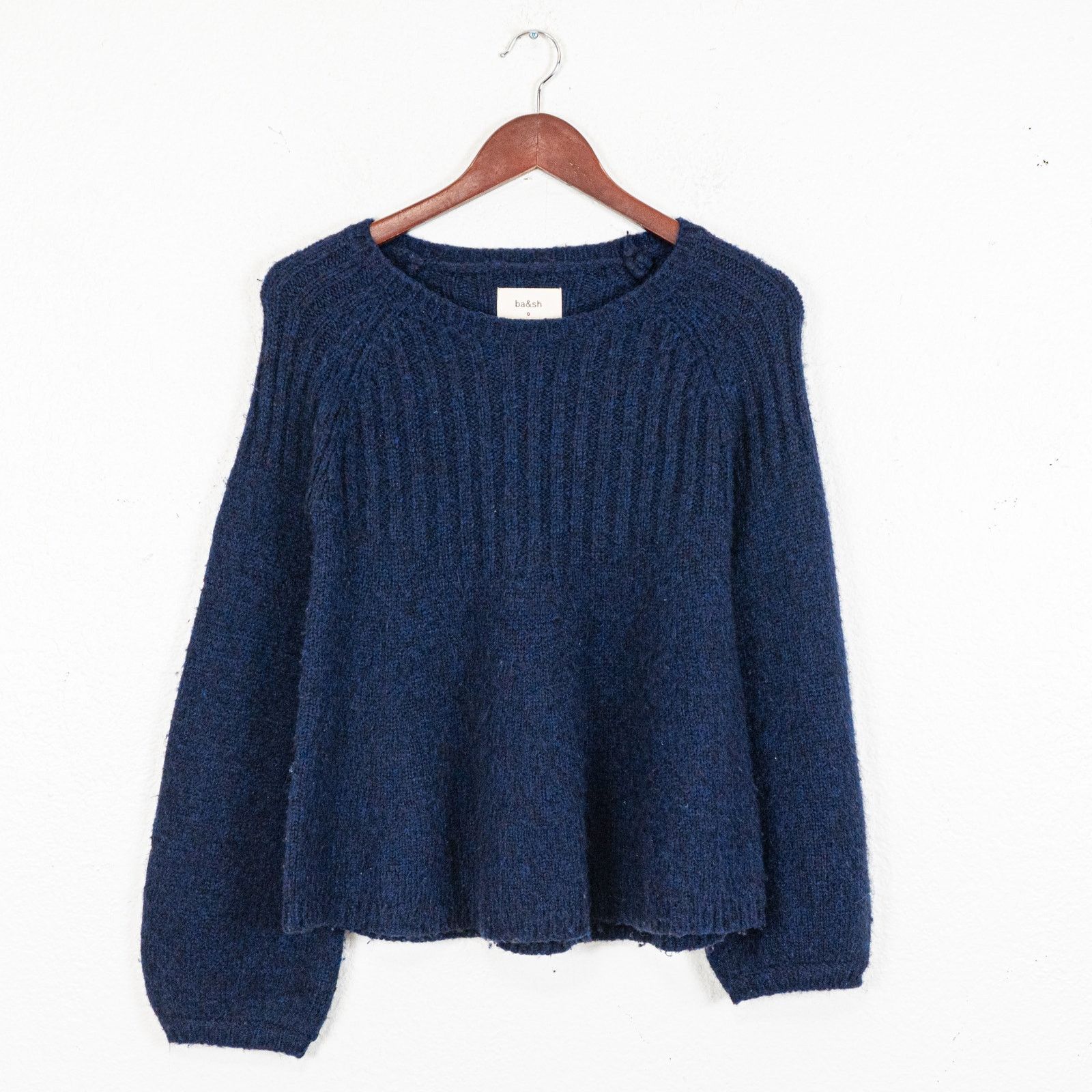 ba&sh Ba&sh Navy blue Textured knit Sweater Pullover sz 0 Size XS / US 0-2 / IT 36-38 - 5 Thumbnail