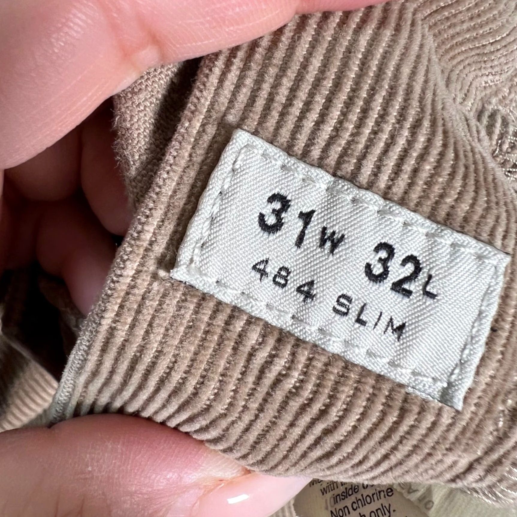 J.Crew J.CREW 484 Mens Pants 31 x 32 Slim Fit Corduroy Beige Cotton Shirt? Size US 31 - 4 Thumbnail