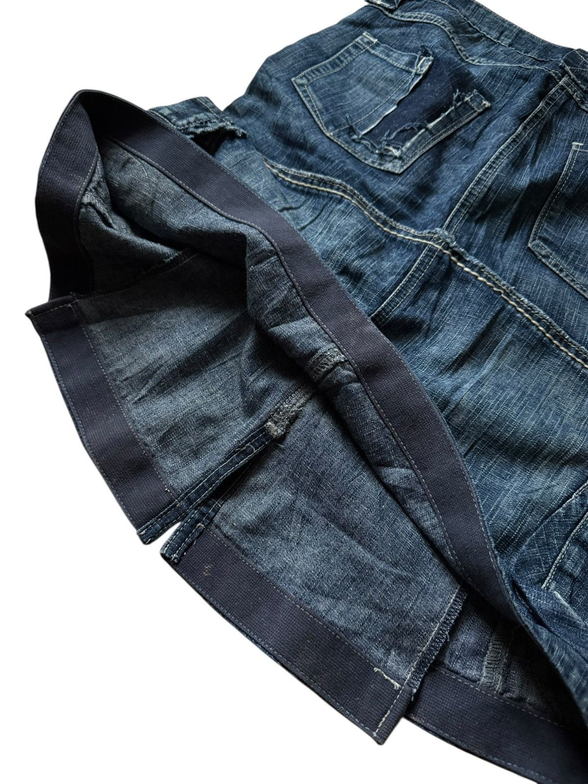 Marithe + Francois Girbaud VNTG M+Fg Y2K Distressed Ripped Pocket Grunge Cargo Skirt Size 27" / US 4 / IT 40 - 11 Thumbnail