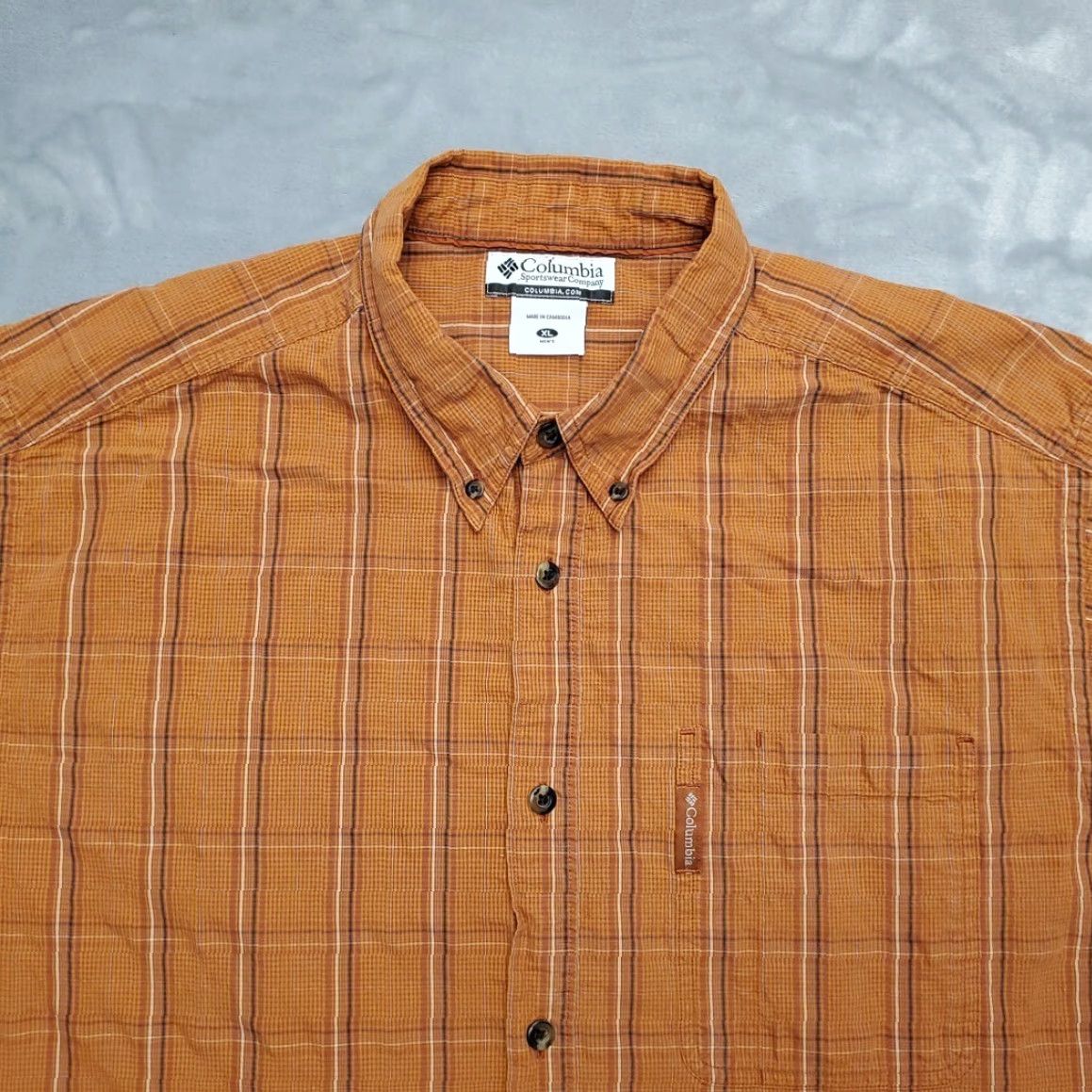 Vintage Columbia Shirt Mens XL Orange Plaid Woven Long Sleeve Button-Up Casual Outdoor Classic Size US XL / EU 56 / 4 - 3 Thumbnail