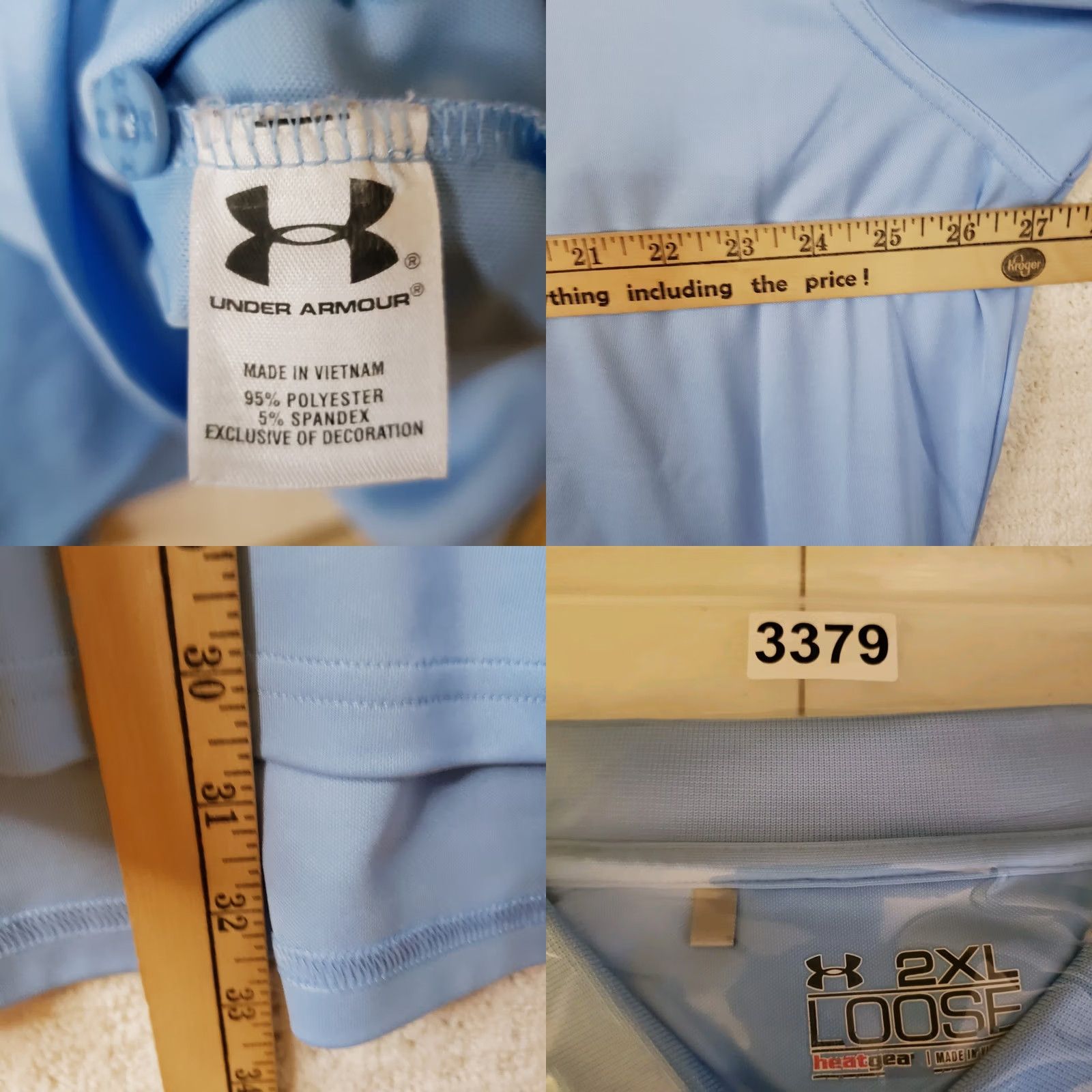 Under Armour Under armour Shirt Mens 2XL Blue Polo Loose Fit Stretch Performance Golden Bear Size US XXL / EU 58 / 5 - 9 Thumbnail