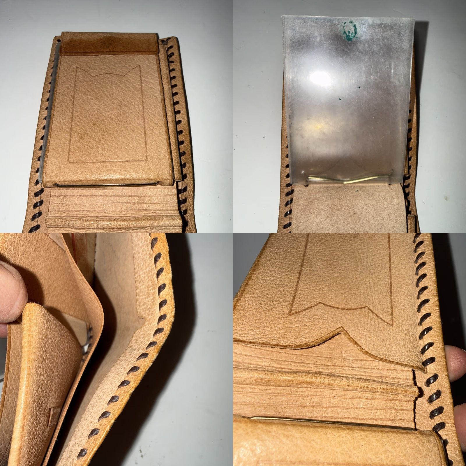Vintage VINTAGE Hand Tooled Leather Bifold Wallet Western Floral Braided Edge Brown Adult Unisex Wallet Brown Western Floral Design Vintage Size ONE SIZE - 8 Thumbnail