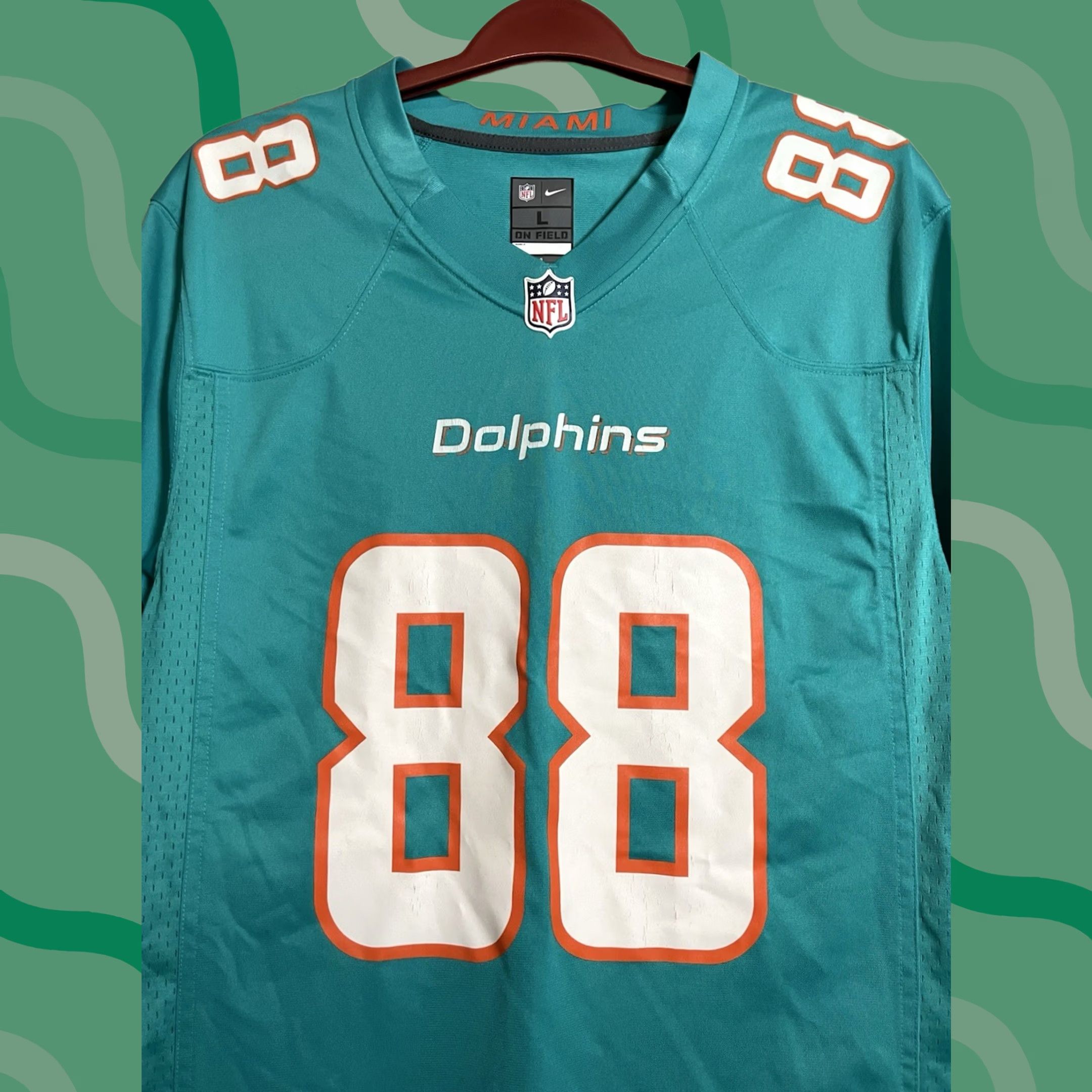 Nike Nike NFL Miami Dolphins Football Jersey Mike Gesicki #88 L Mens Blue Jersey Size US L / EU 52-54 / 3 - 1 Thumbnail