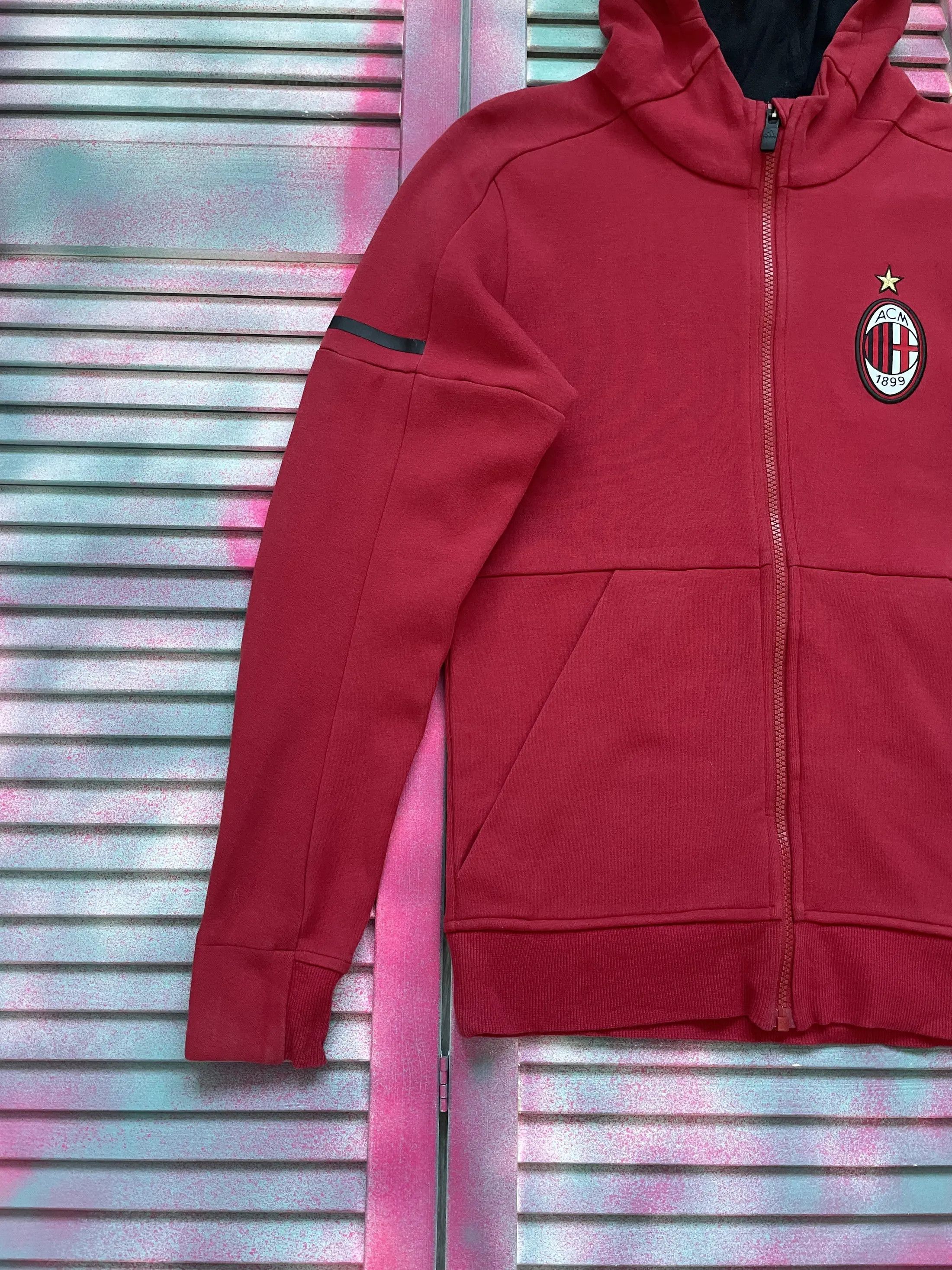 Adidas Adidas AC Milan Zip Hoodie Size US XS / EU 42 / 0 - 6 Thumbnail