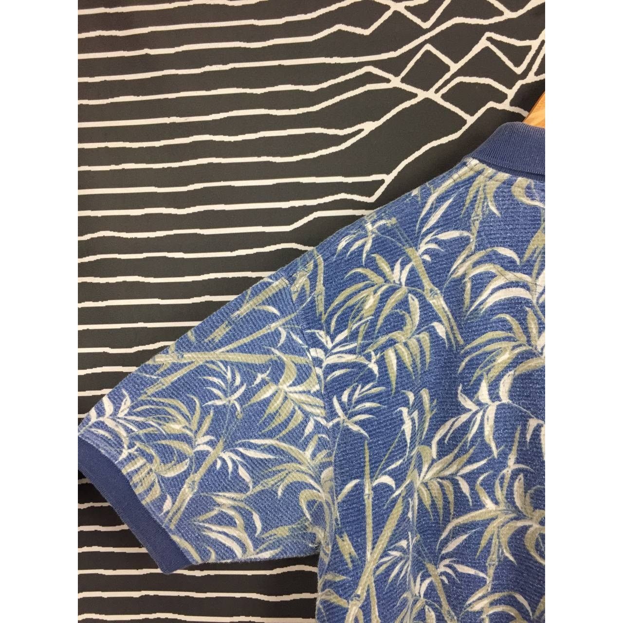 Ocean Pacific × Vintage Vtg 90s OP Ocean Pacific Bamboo Leaves AOP Polo Tee Size US M / EU 48-50 / 2 - 11 Thumbnail