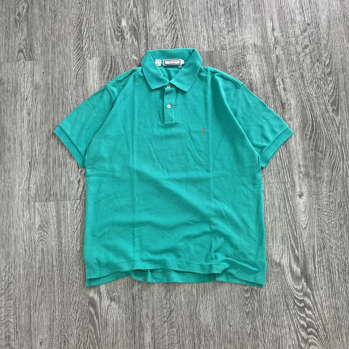 Yves Saint Laurent Vintage 90s Yves Saint Laurent Green Polo Shirt Size US L / EU 52-54 / 3 - 1 Thumbnail