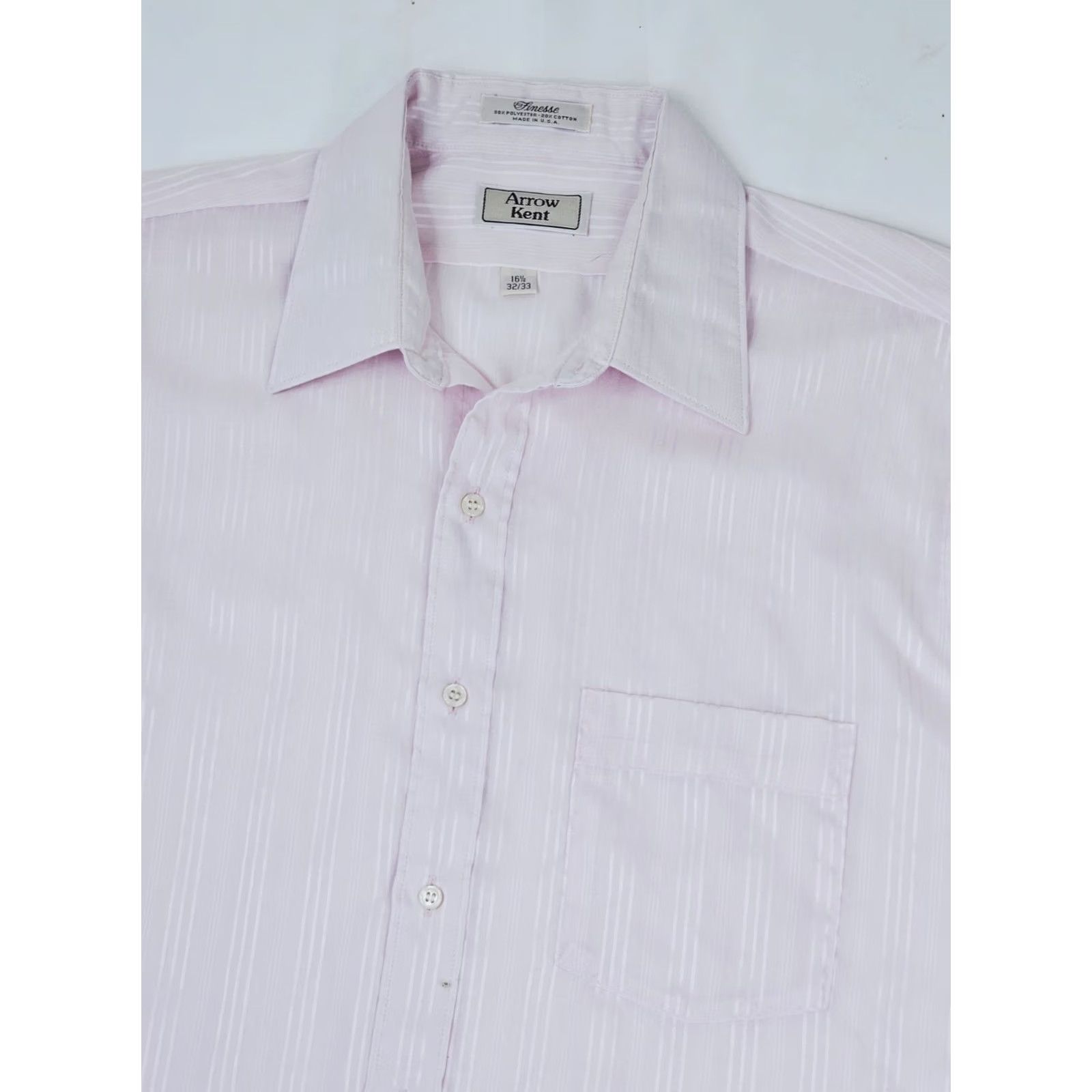 Arrow VINTAGE Arrow Kent Dress Shirt Striped Lightweight Pink Men 16.5 32/33 Large Shirt Men Pink Striped Kent Finesse Shirt 16.5/32-33 Mens Size US XL / EU 56 / 4 - 2 Thumbnail