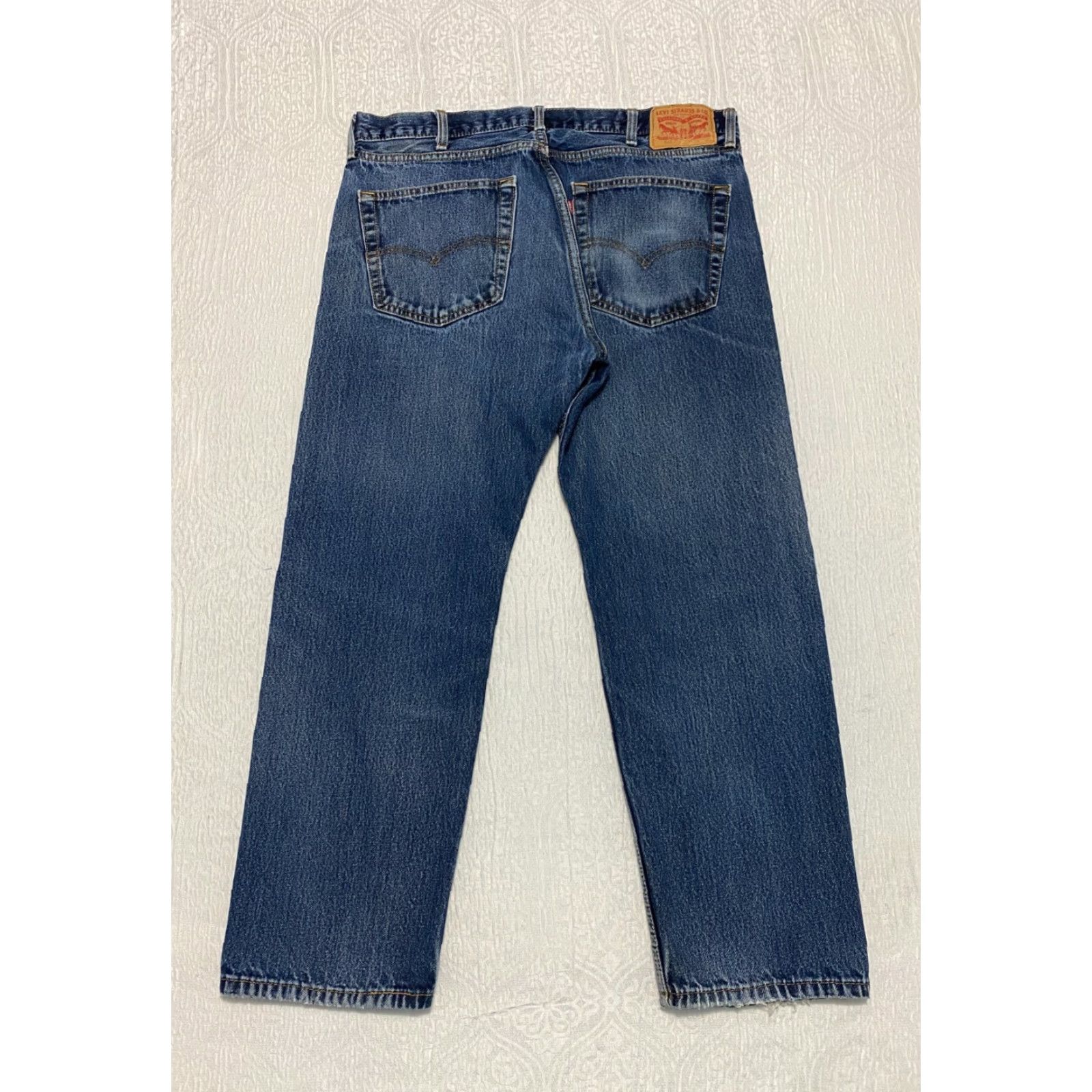 Levi's Levi's 505 Jeans Size 38×28 Blue Regular Fit Straight Whiskers Denim 5-Pocket Design Mens Size US 38 / EU 54 - 2 Thumbnail