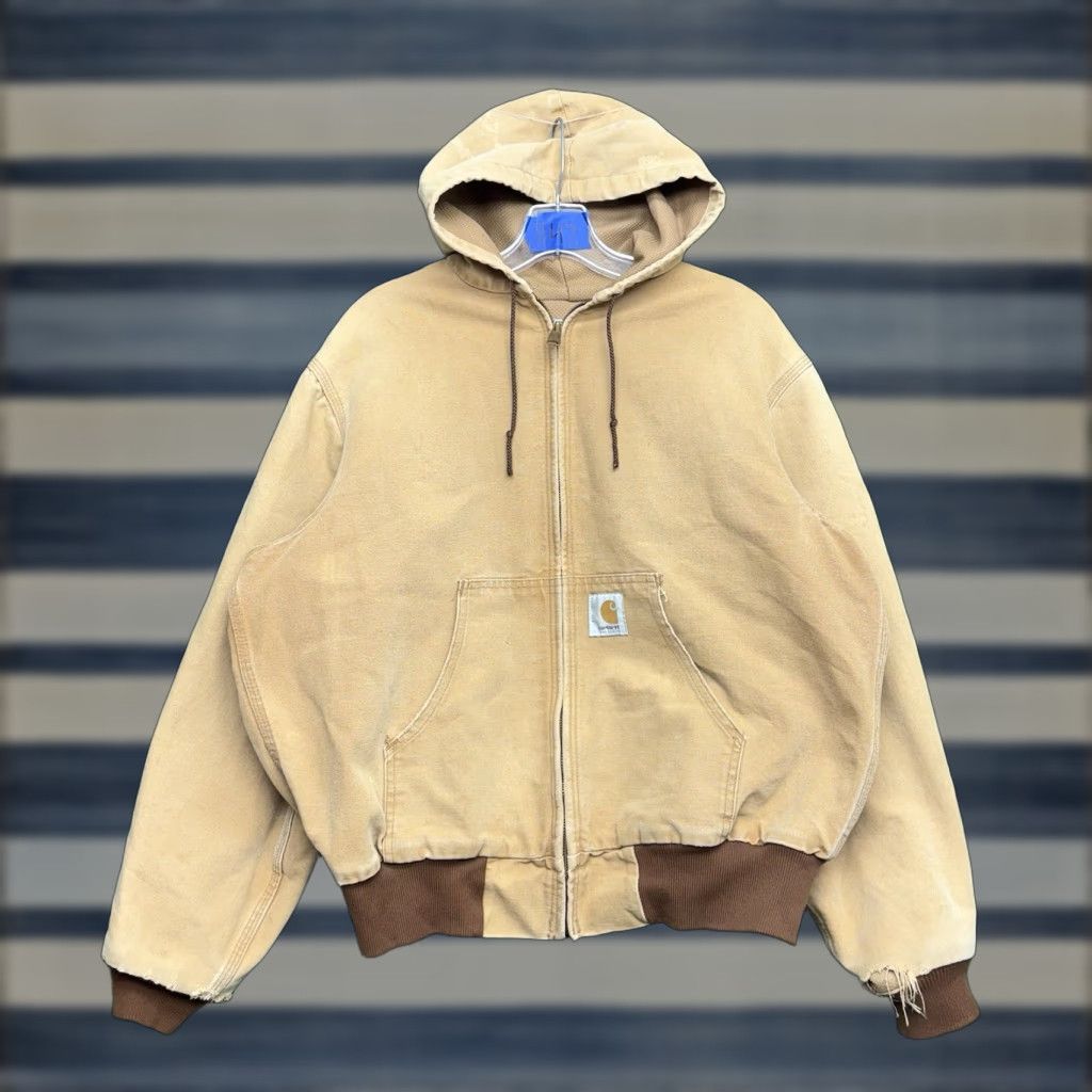 Carhartt VINTAGE Carhartt Jacket Mens Large J158 DKB Brown Chore Fleece Lined Workwear Size US L / EU 52-54 / 3 - 1 Thumbnail