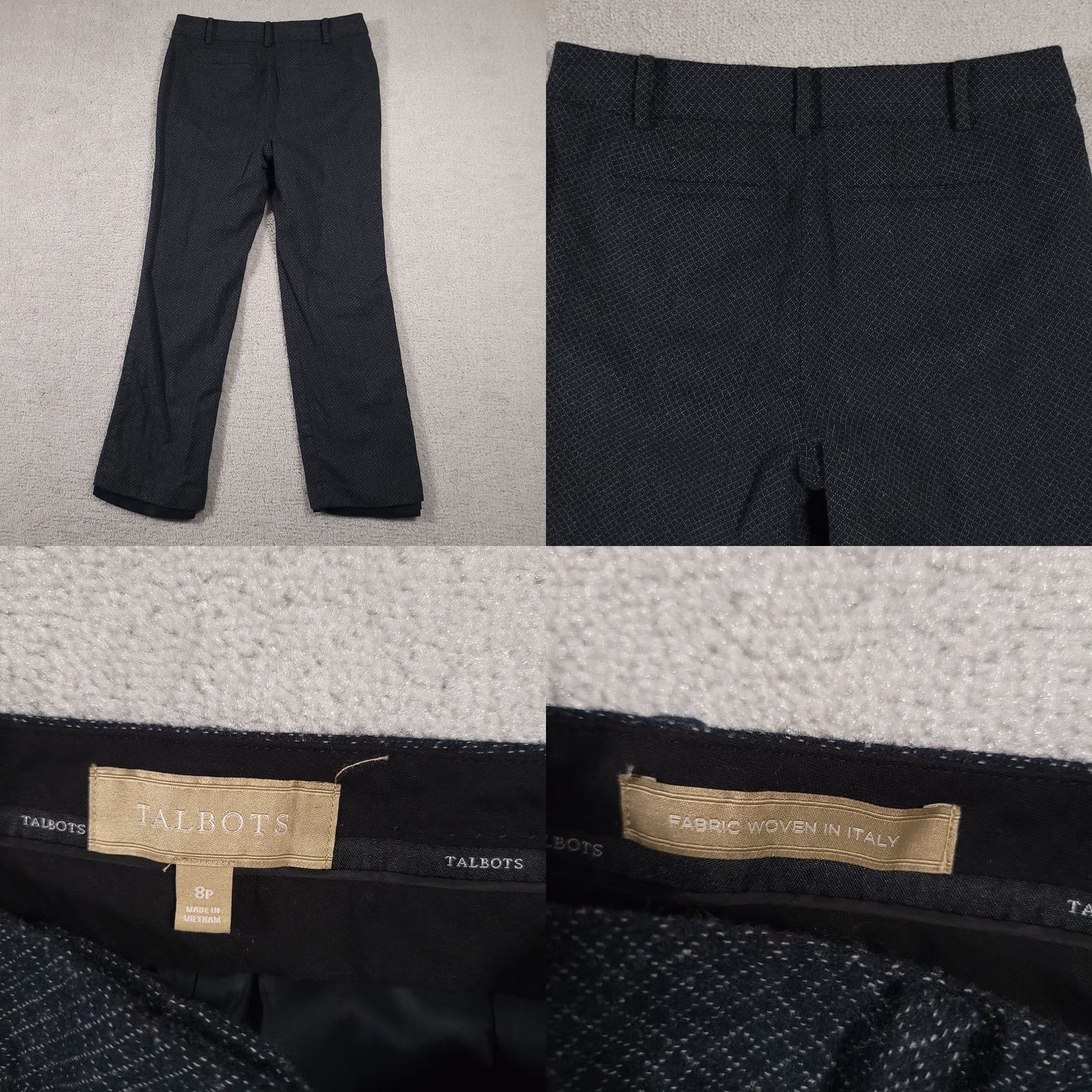 Talbots Talbots Petites Signature Dress Pants 8P Green Geometric Diamond Wool Lined Pants Women's Petites Straight Inseam 27 in Fall Spring Summer Winter X Size 30" / US 8 / IT 44 - 9 Thumbnail