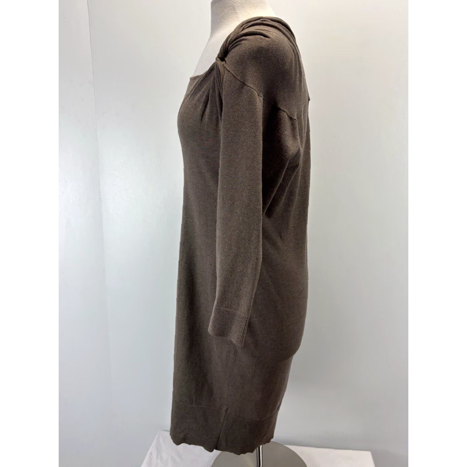Banana Republic VINTAGE Banana Republic Thin Knit Sweater Dress Women’s L Brown Silk Blend Minimalist Size L / US 10 / IT 46 - 2 Thumbnail