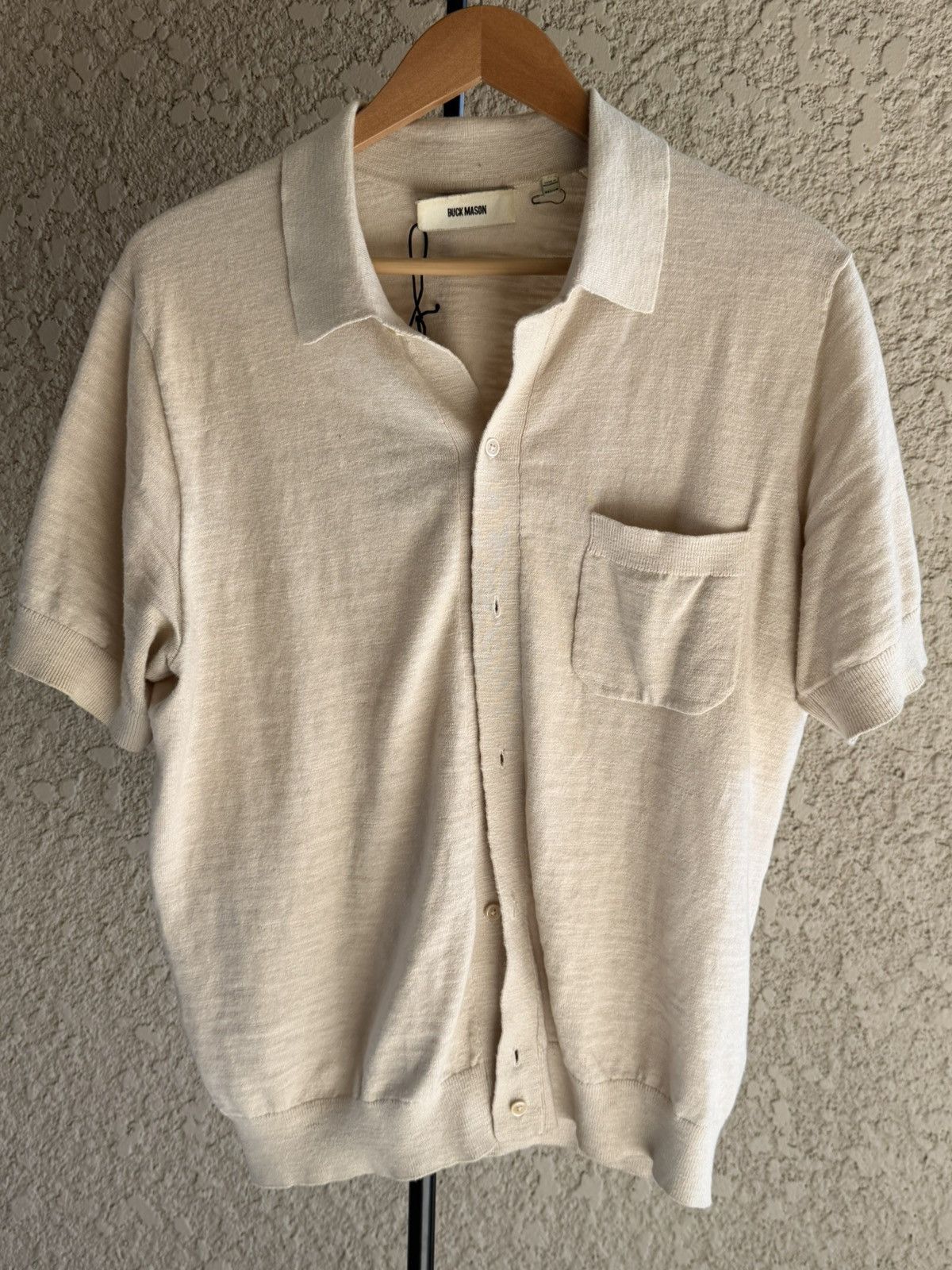 Feel Flows Linen Cardigan Shirt Seeded Natural (Beige), Men's (Size M)