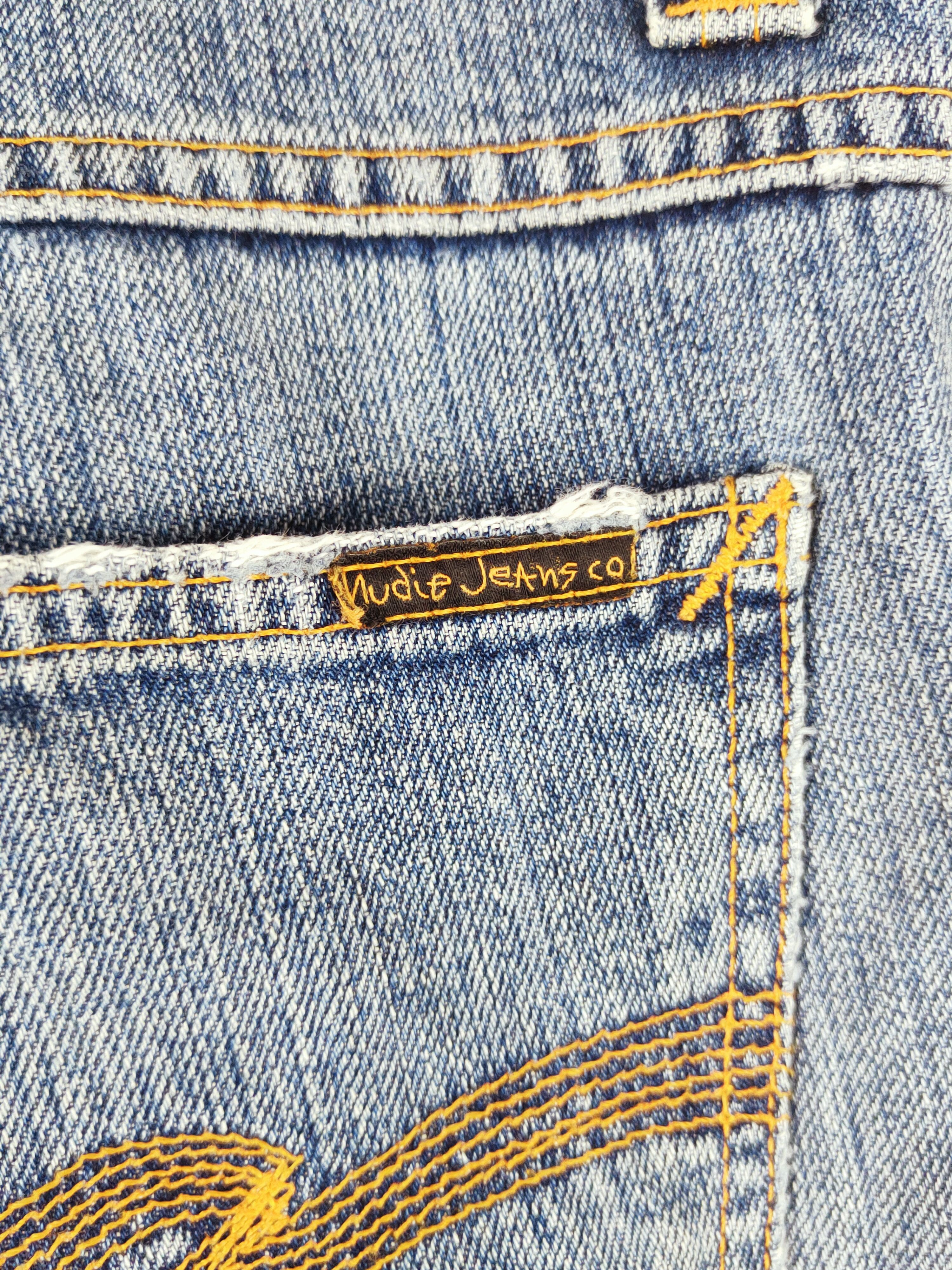 Japanese Brand Nudie Jeans Blue Distressed Ripped Jeans #S2667 Size US 34 / EU 50 - 9 Thumbnail