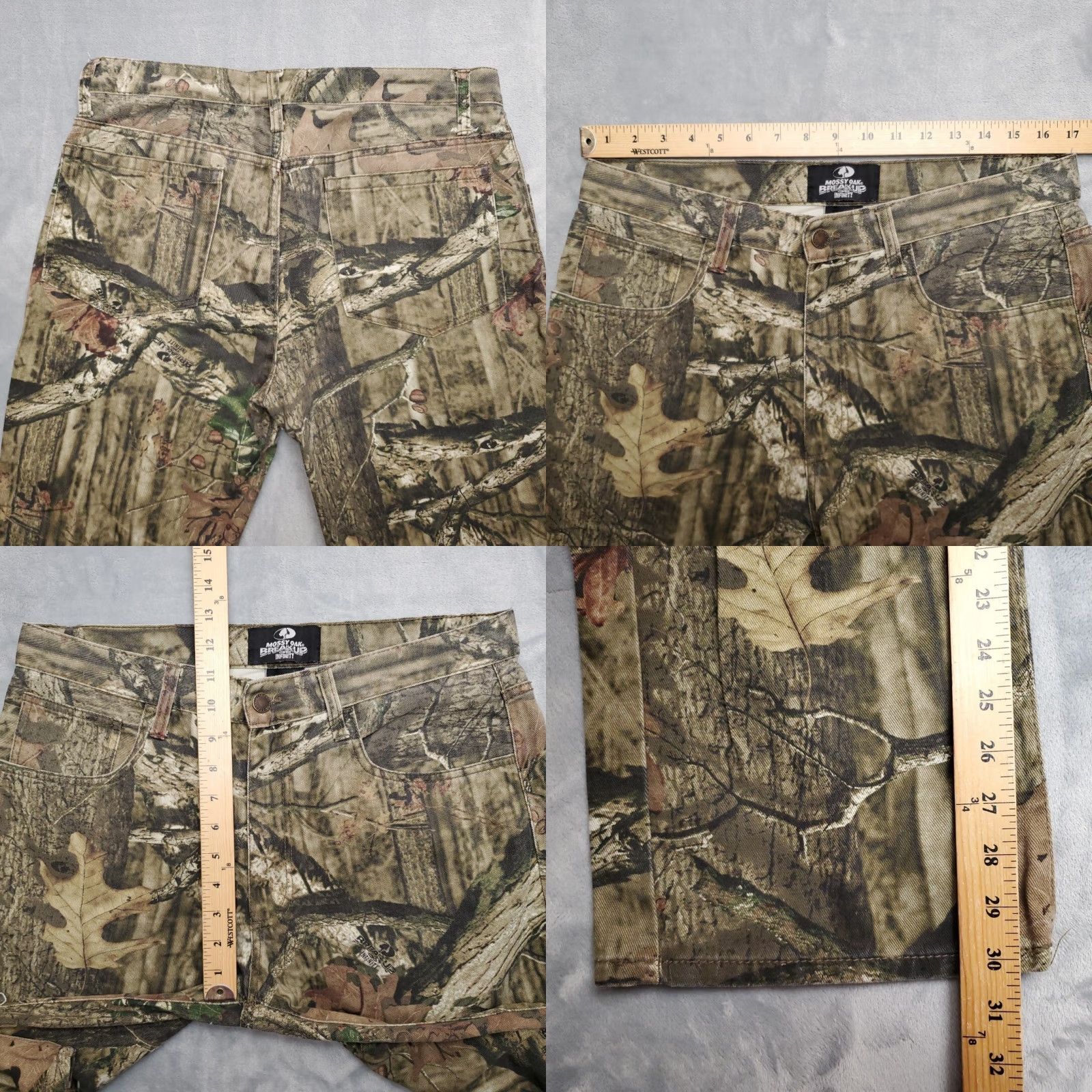 Vintage Mossy Oak Infinity Camo Pants Mens L Twill Camouflage Jeans Retro Hunting Cargo 5-Pocket USA Outdoor Mens Size US 33 - 8 Thumbnail