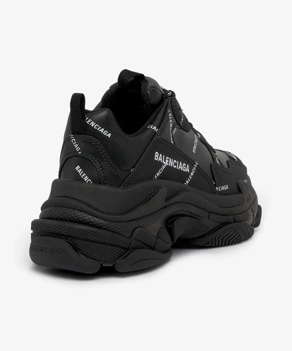 Balenciaga o1mt1gz0325 Triple S Sneakers Allover Logo in Black Size US 10 / IT 40 - 5 Thumbnail