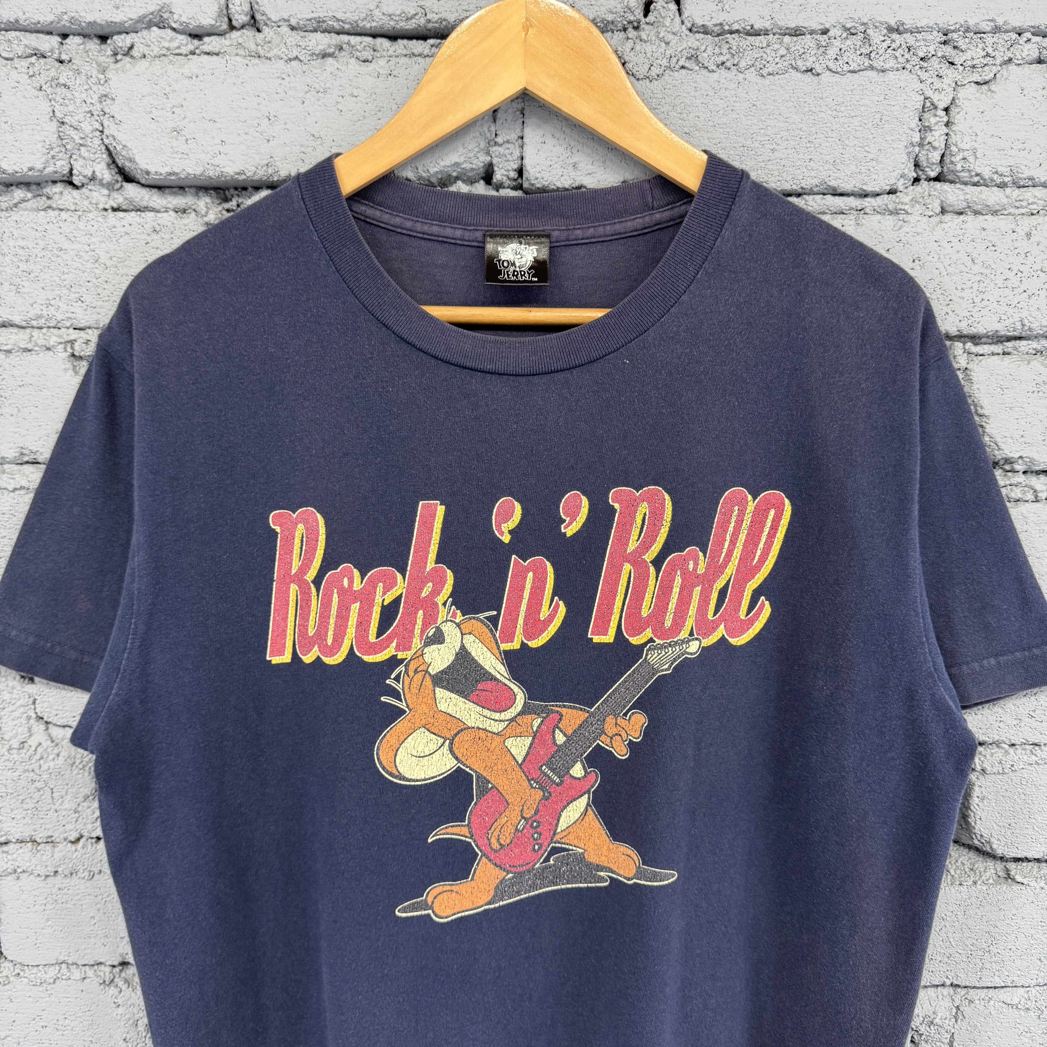 Vintage Sunfaded Tom and Jerry "Rock 'n' Roll" Tshirt Size US M / EU 48-50 / 2 - 3 Thumbnail